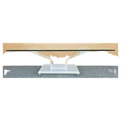 Vintage Butterfly Lucite and Glass Cocktail Coffee Table Rolling