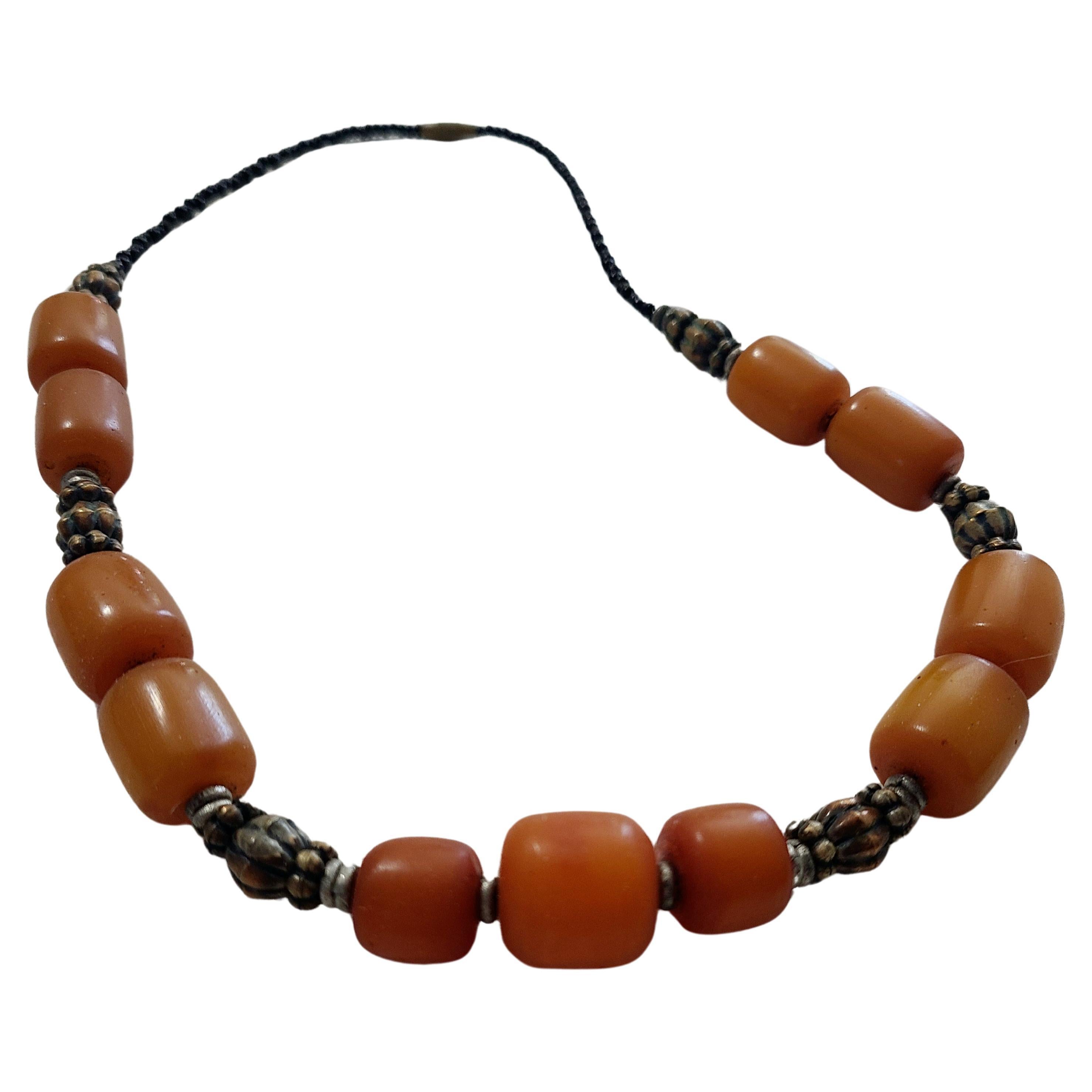 Vintage Butterscotch Berber Moroccan Necklace For Sale