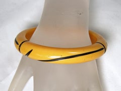 Vintage Butterscotch & Black Bakelite Bracelet