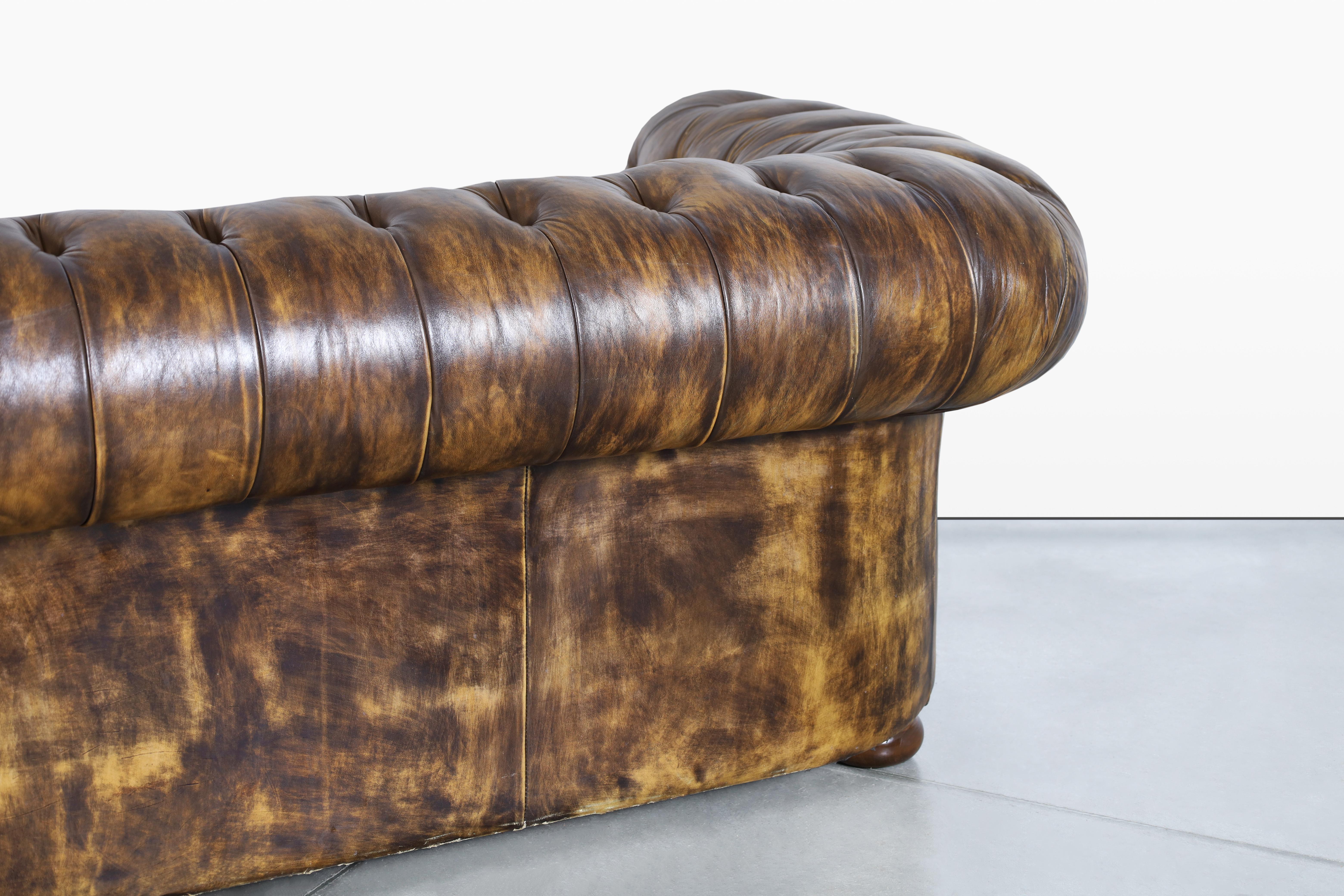Butterscotch Chesterfield-Sofa aus Leder im Angebot 3
