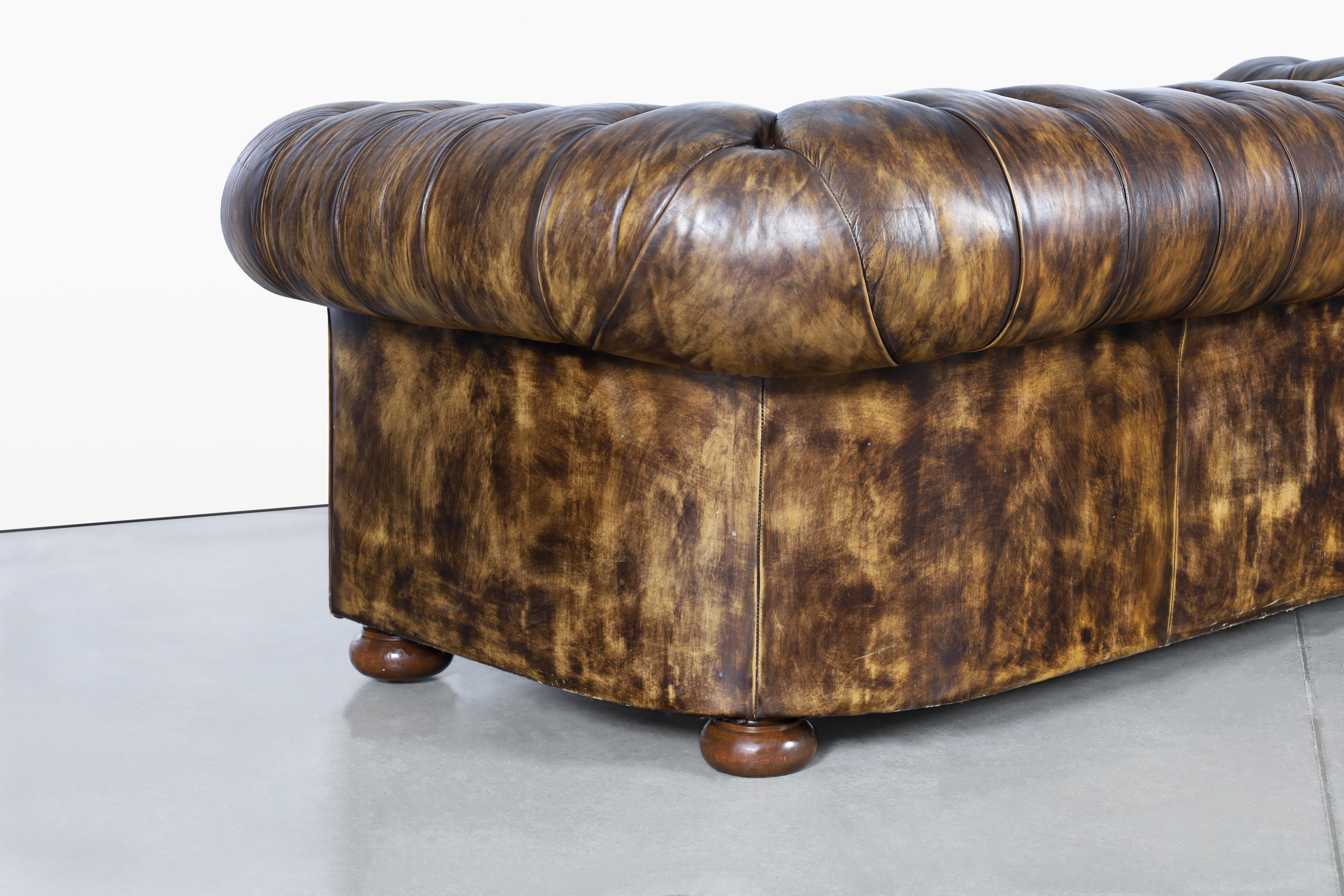Butterscotch Chesterfield-Sofa aus Leder im Angebot 2