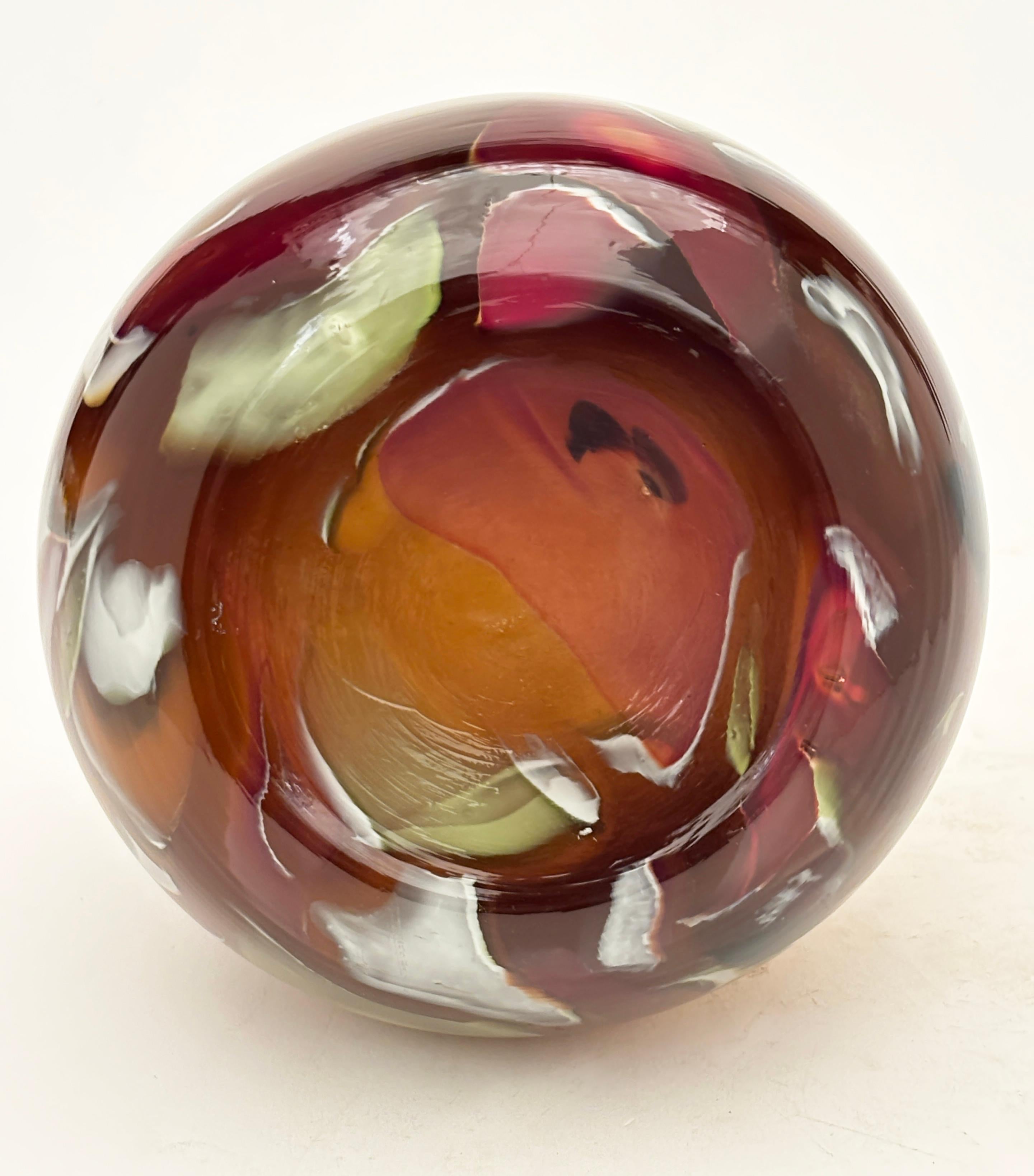 Vaso ovoidale d'epoca soffiato a mano, Makora Krosno, Polonia in vendita 3