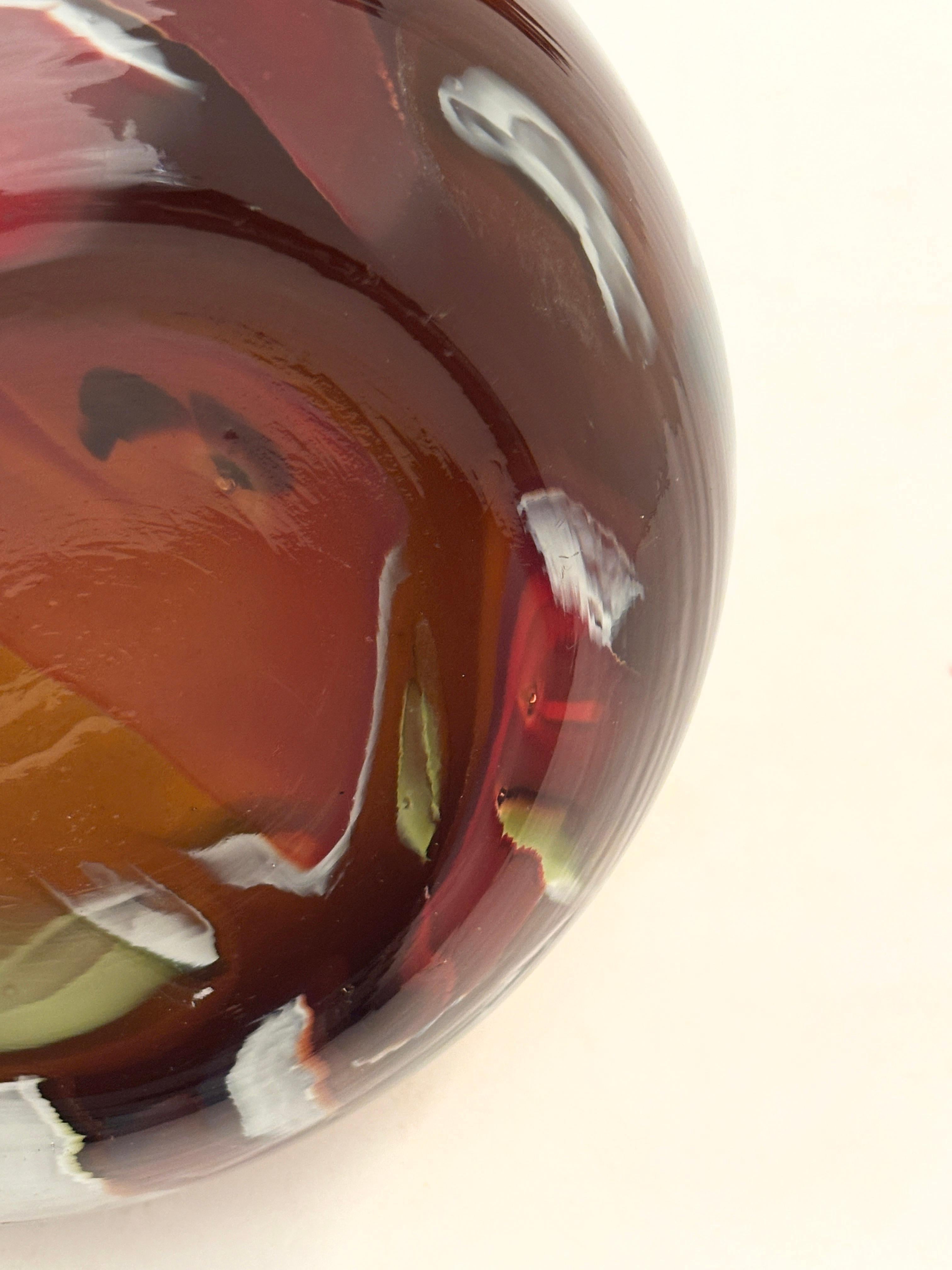 Vaso ovoidale d'epoca soffiato a mano, Makora Krosno, Polonia in vendita 4