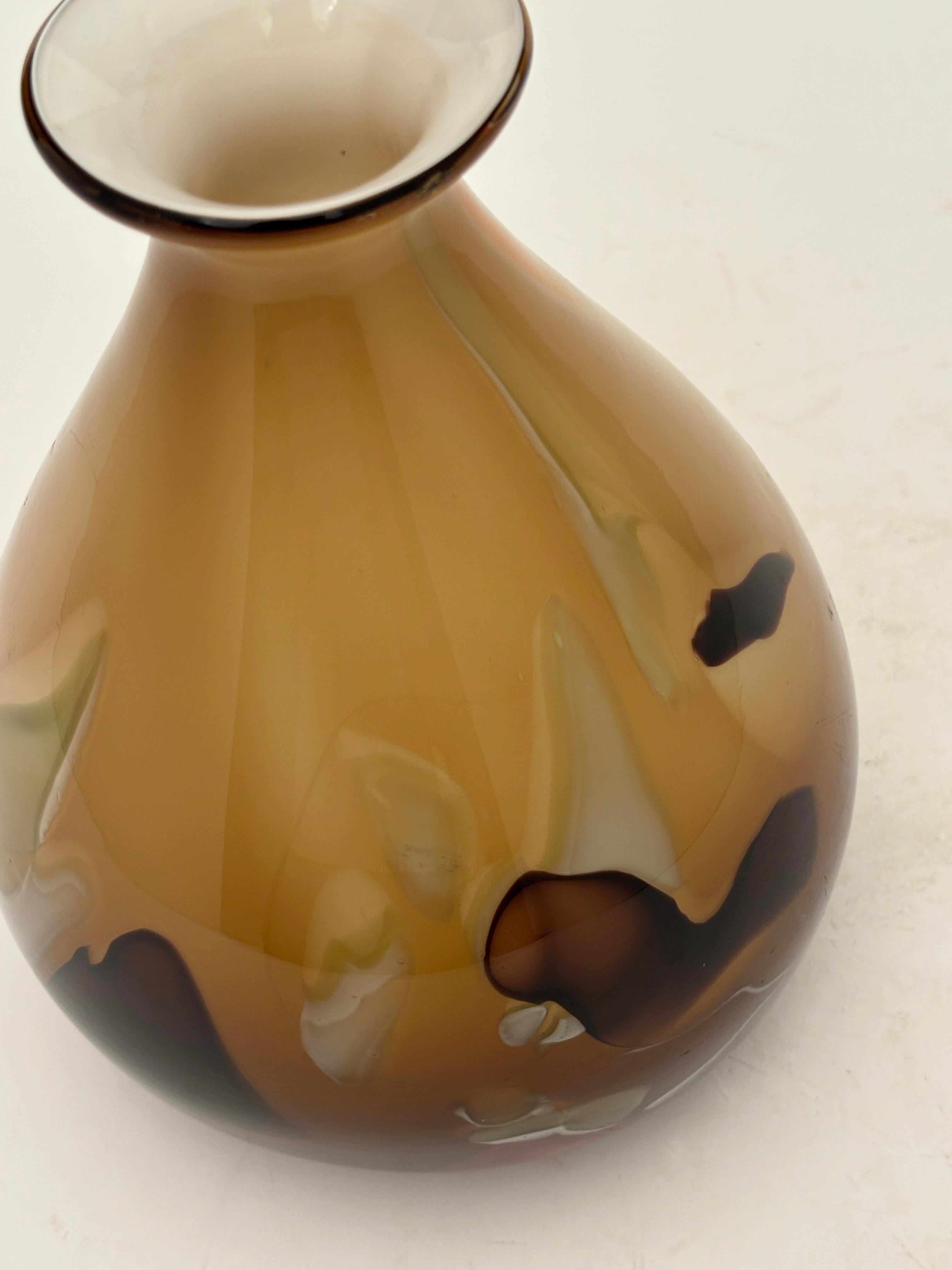 Vaso ovoidale d'epoca soffiato a mano, Makora Krosno, Polonia in vendita 5