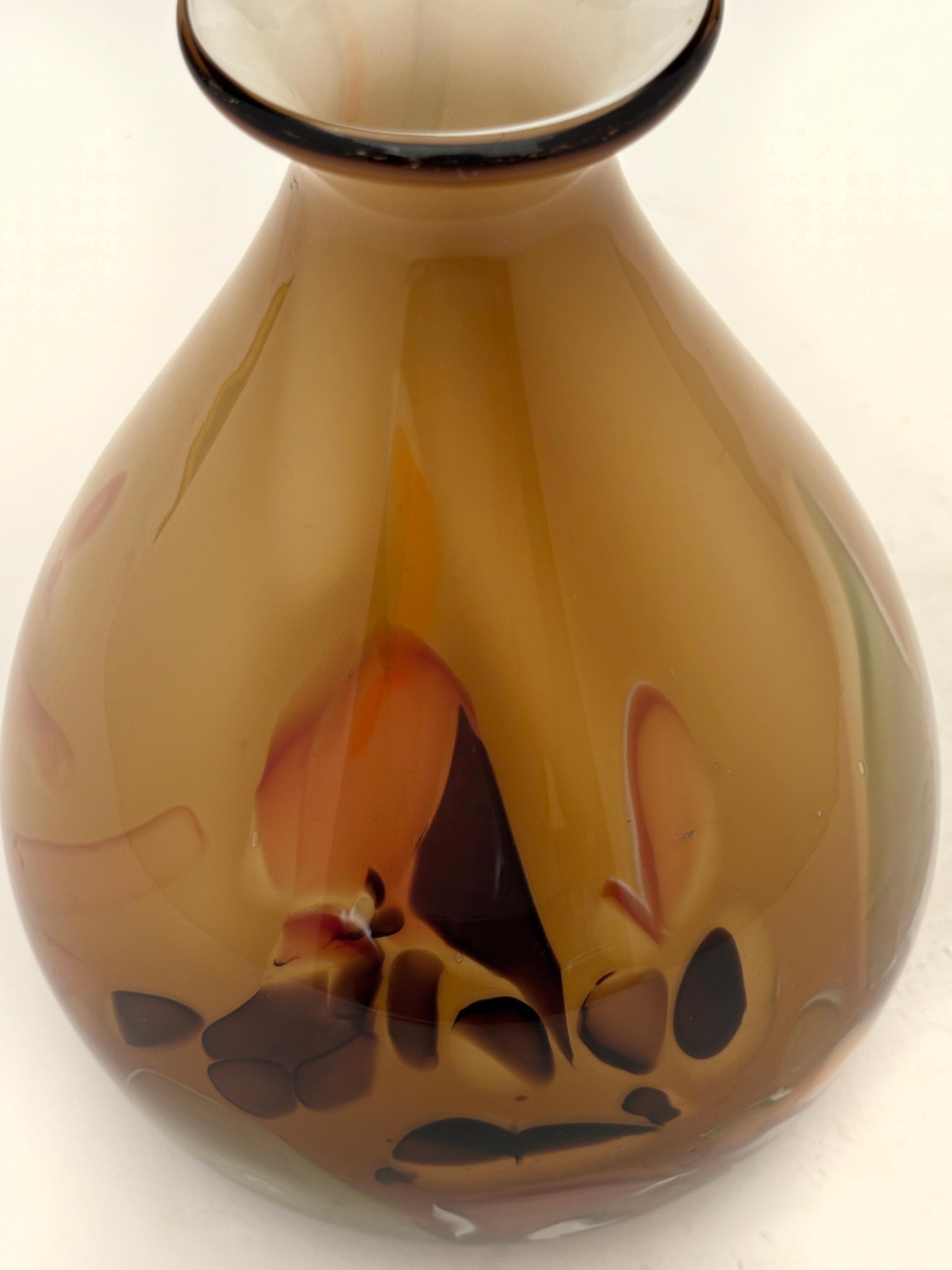 Vaso ovoidale d'epoca soffiato a mano, Makora Krosno, Polonia in vendita 6