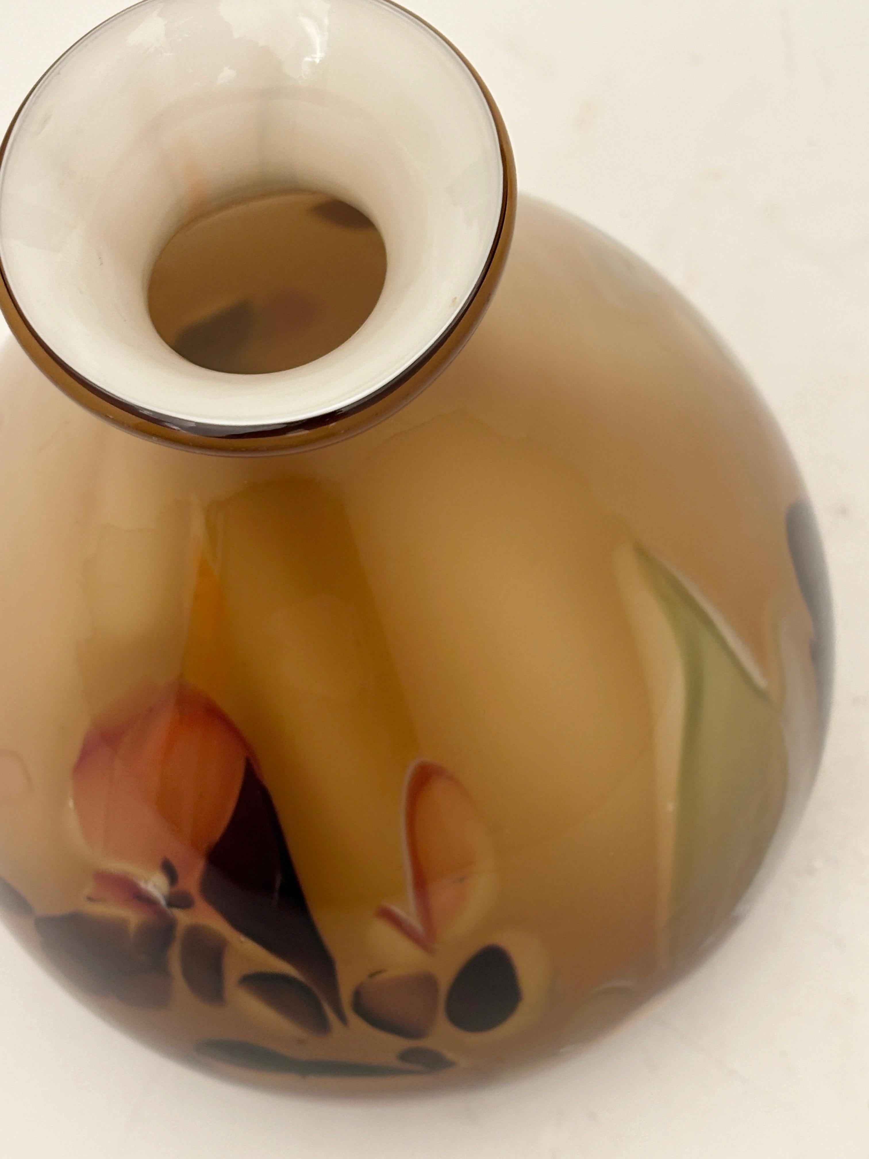 Vaso ovoidale d'epoca soffiato a mano, Makora Krosno, Polonia in vendita 8