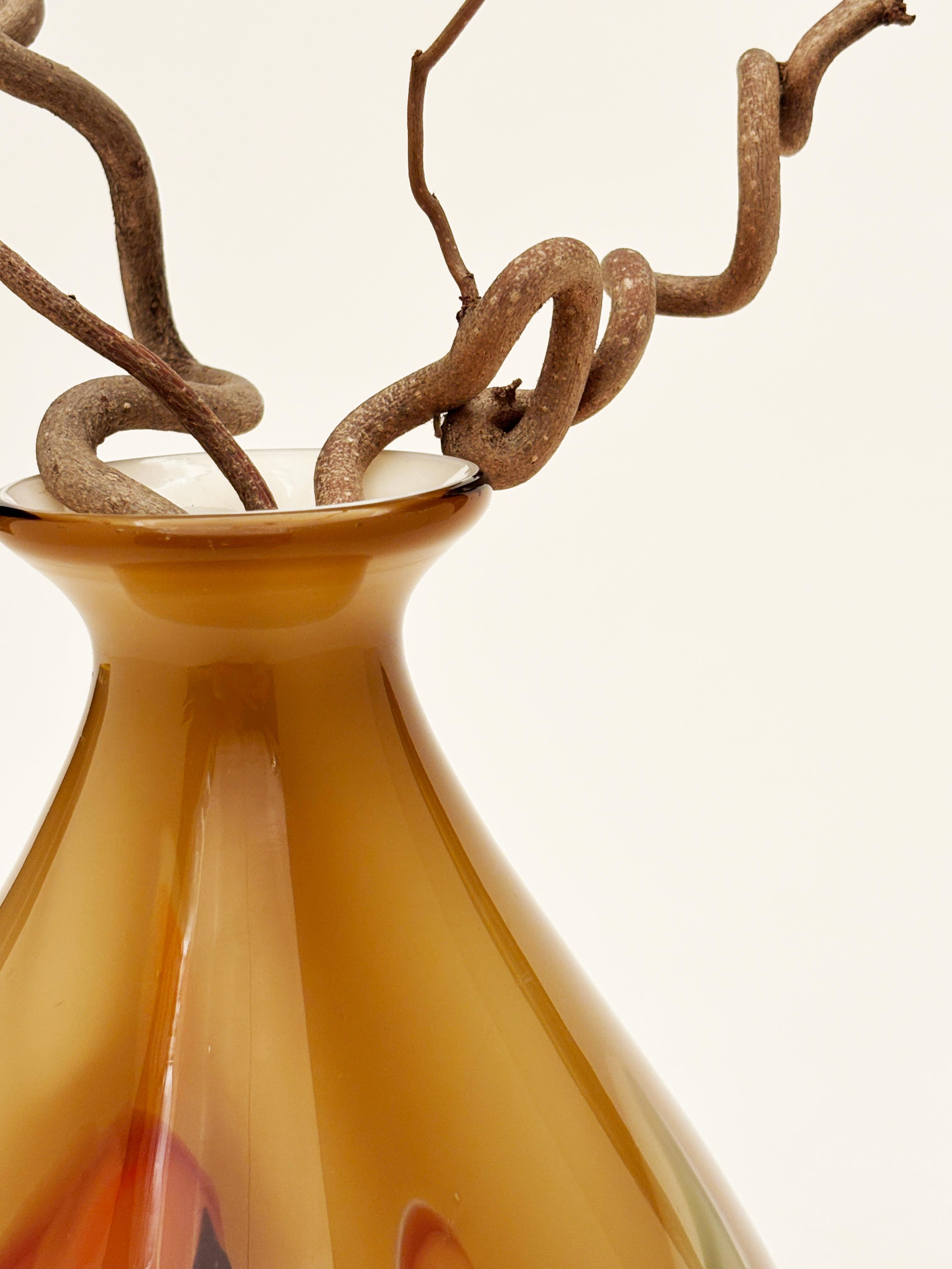 Vaso ovoidale d'epoca soffiato a mano, Makora Krosno, Polonia in vendita 11