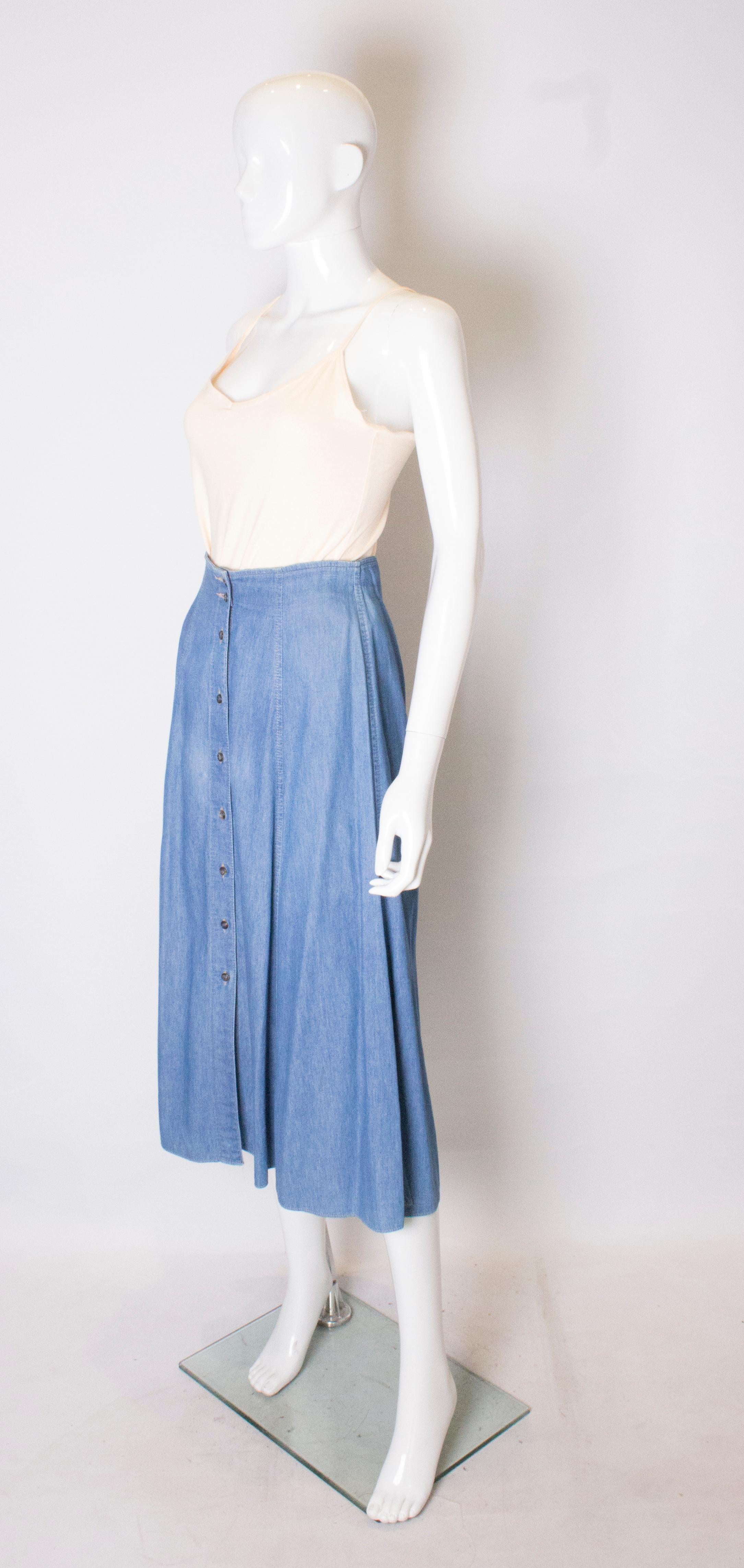 vintage long denim skirt