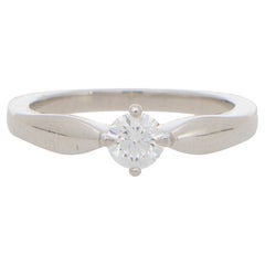 Bvlgari Bague solitaire vintage en platine avec diamant rond taille brillant de 0,30 carat