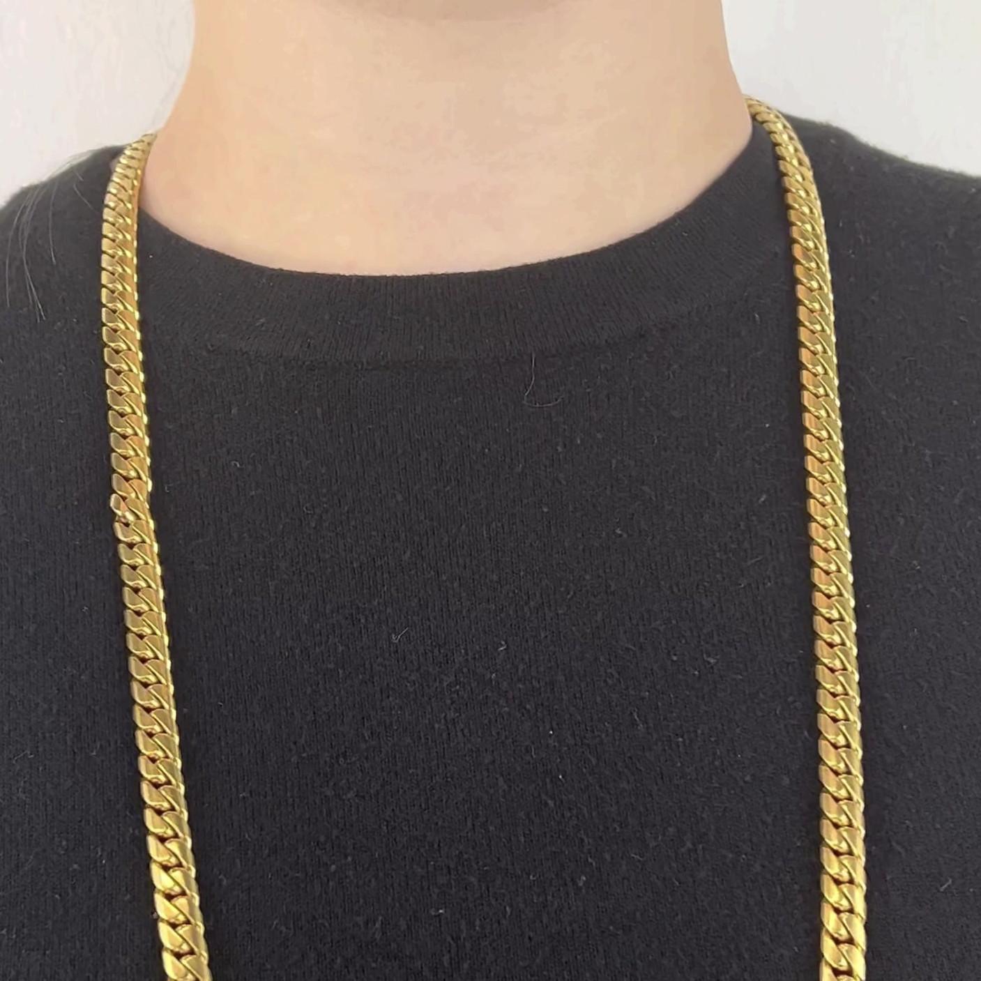 One Vintage Bvlgari 18 Karat Gold Curb Link 36 Inch Necklace. Crafted in 18 karat yellow gold, with Italian hallmarks, signed Bvlgari Roma. Circa 1970s. The necklace measures 36 inches in length. 

About this Item: Elevate your jewelry collection