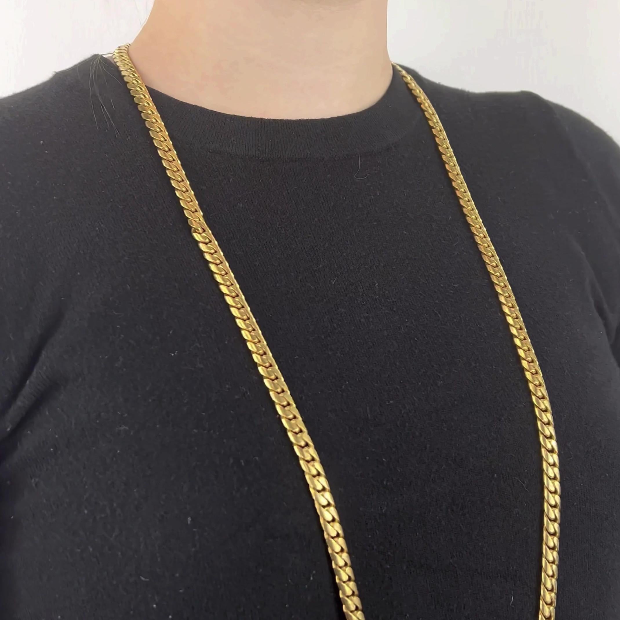 Vintage Bvlgari 18 Karat Gold Curb Link Necklace In Excellent Condition In Beverly Hills, CA