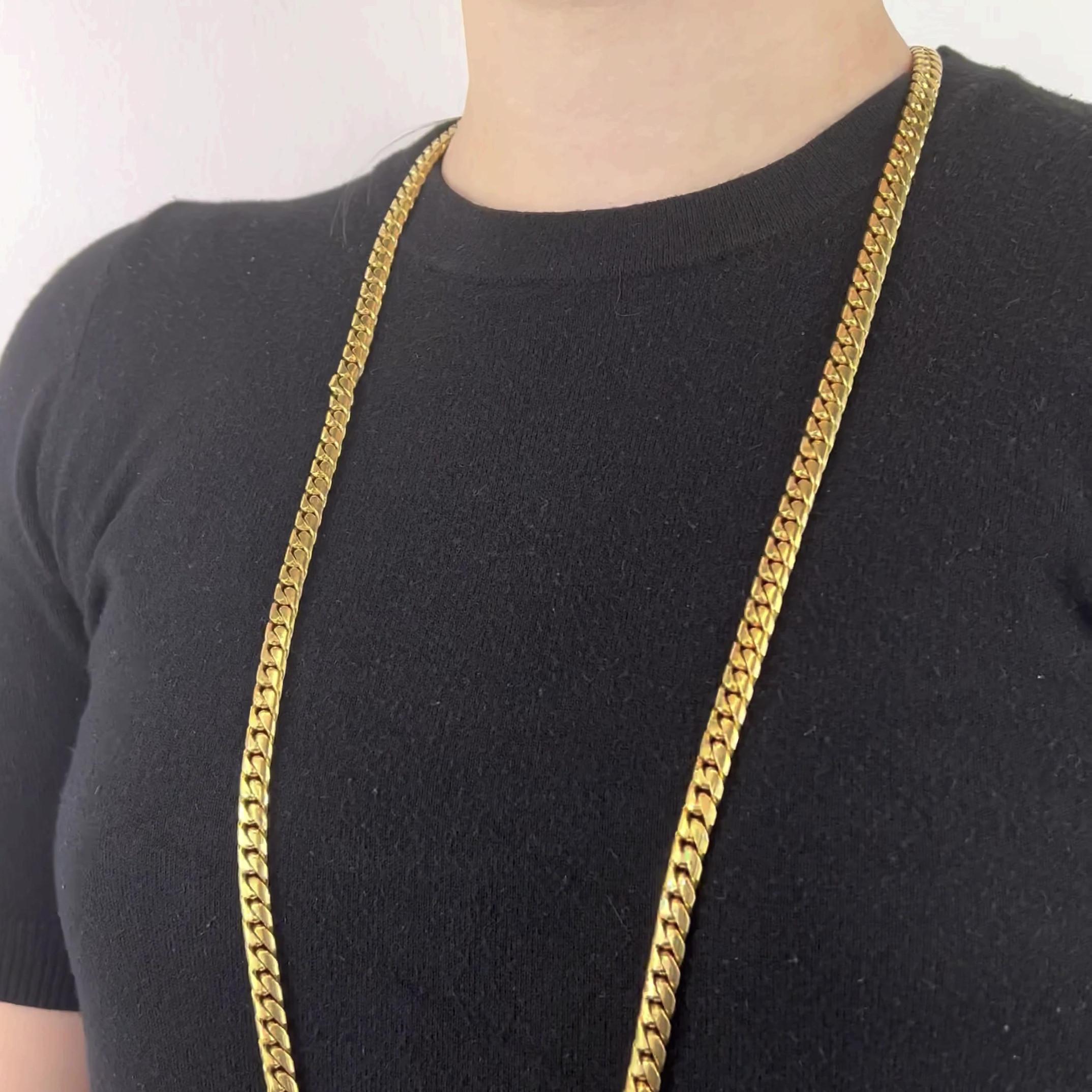 Women's or Men's Vintage Bvlgari 18 Karat Gold Curb Link Necklace