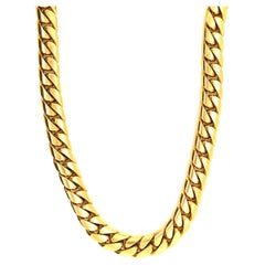 Vintage Bvlgari 18 Karat Gold Curb Link Necklace