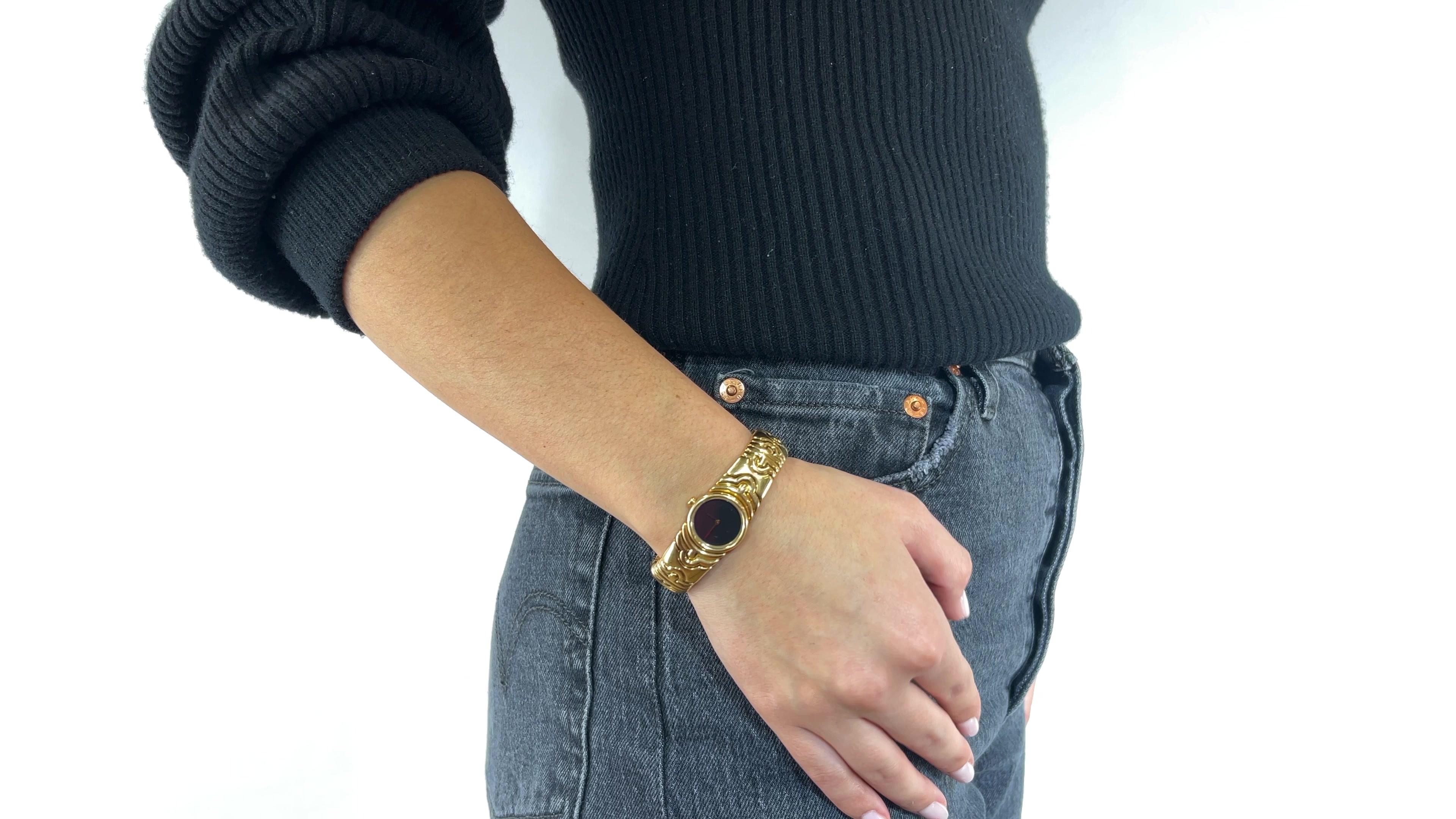 One Vintage Bvlgari 18 Karat Gold Parentesi Watch. Crafted in 18 karat yellow gold, signed Bvlgari with Italian hallmarks, serial #G127544. Circa 1980s. 

About The Piece: If you are looking for an iconic, recognizable and breathtaking timepiece,