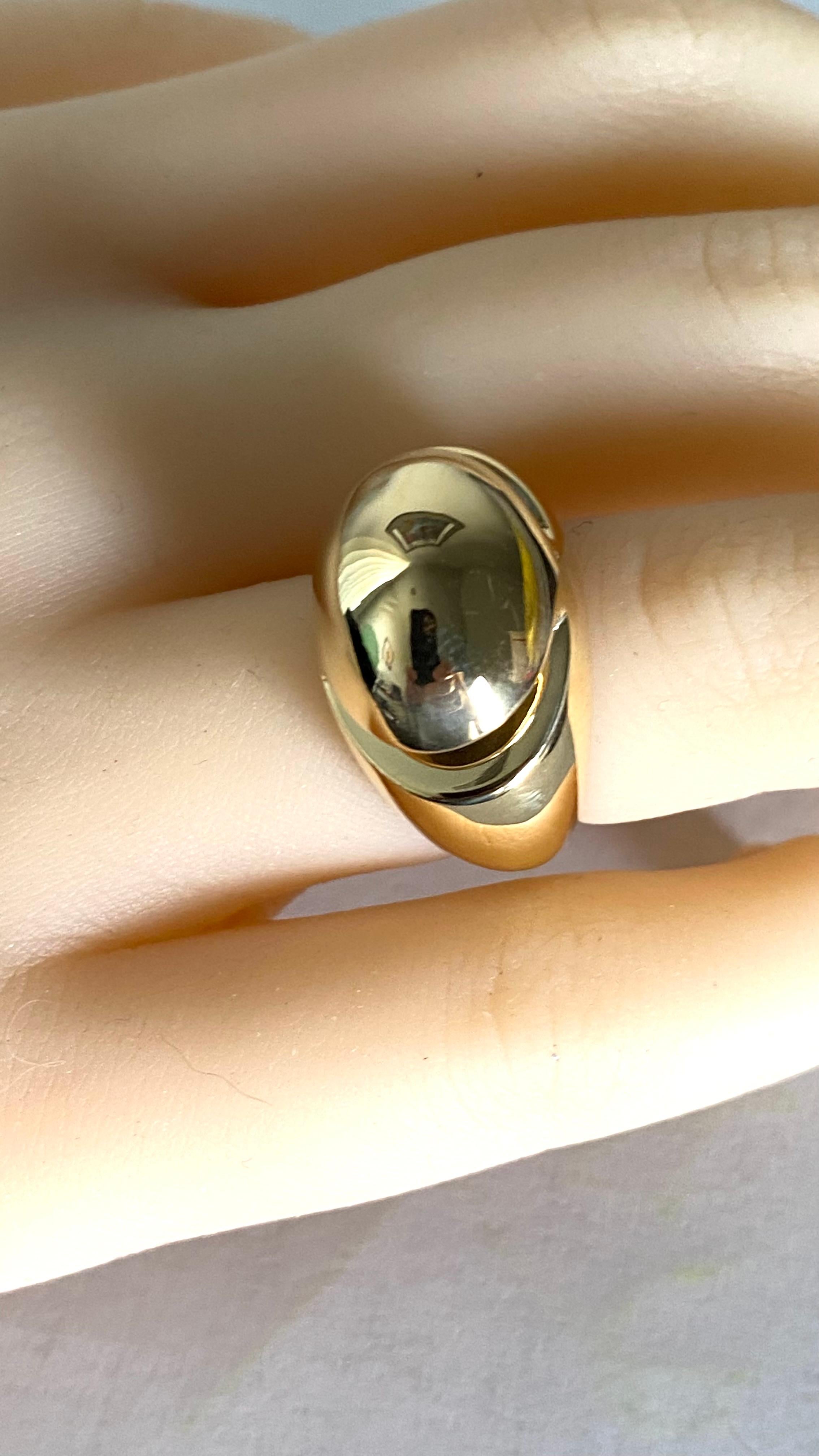 Vintage Bvlgari 18 Karat Yellow Gold Cabochon Ring Size 6 For Sale 5