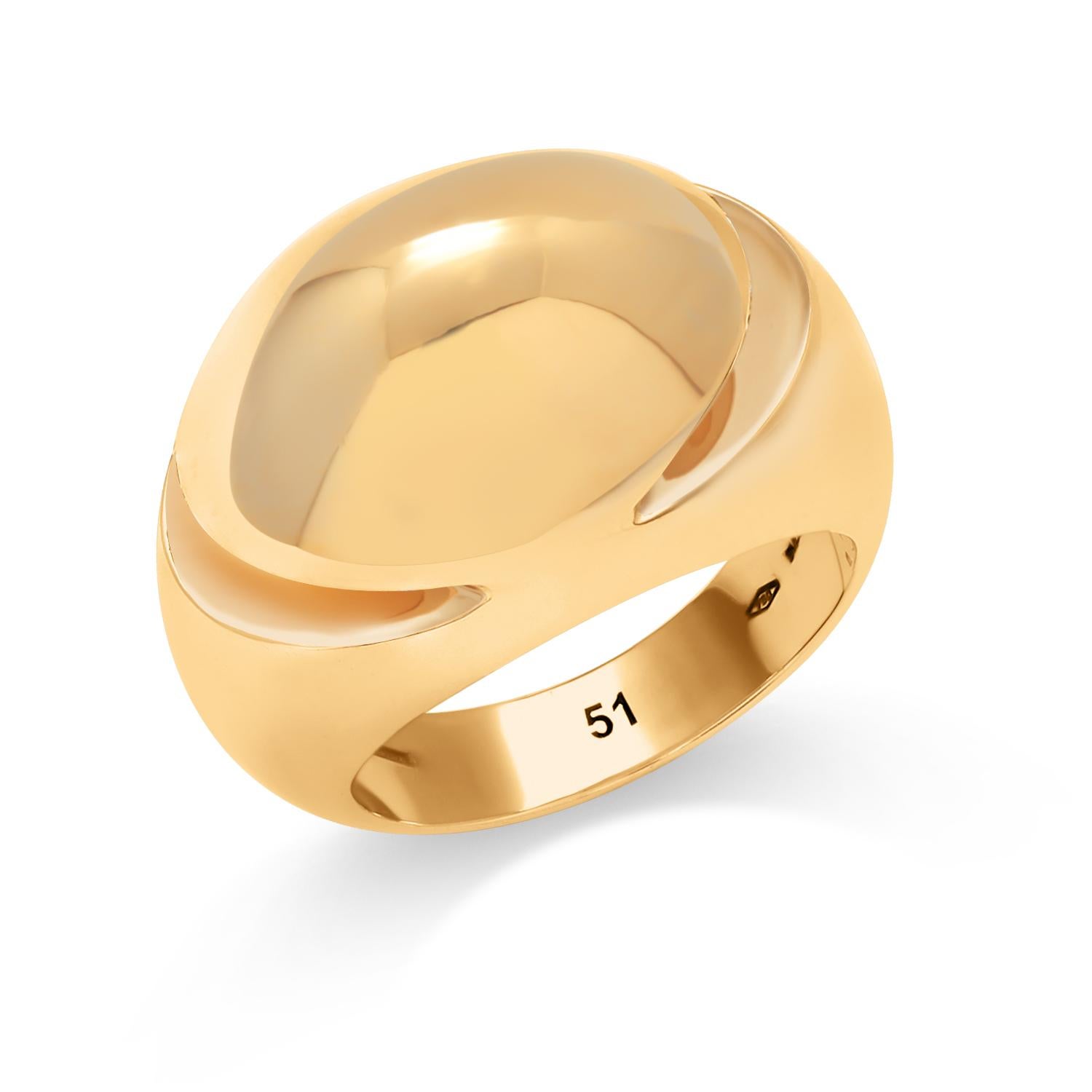 Vintage Bvlgari 18 Karat Yellow Gold Cabochon Ring Size 6 For Sale 6
