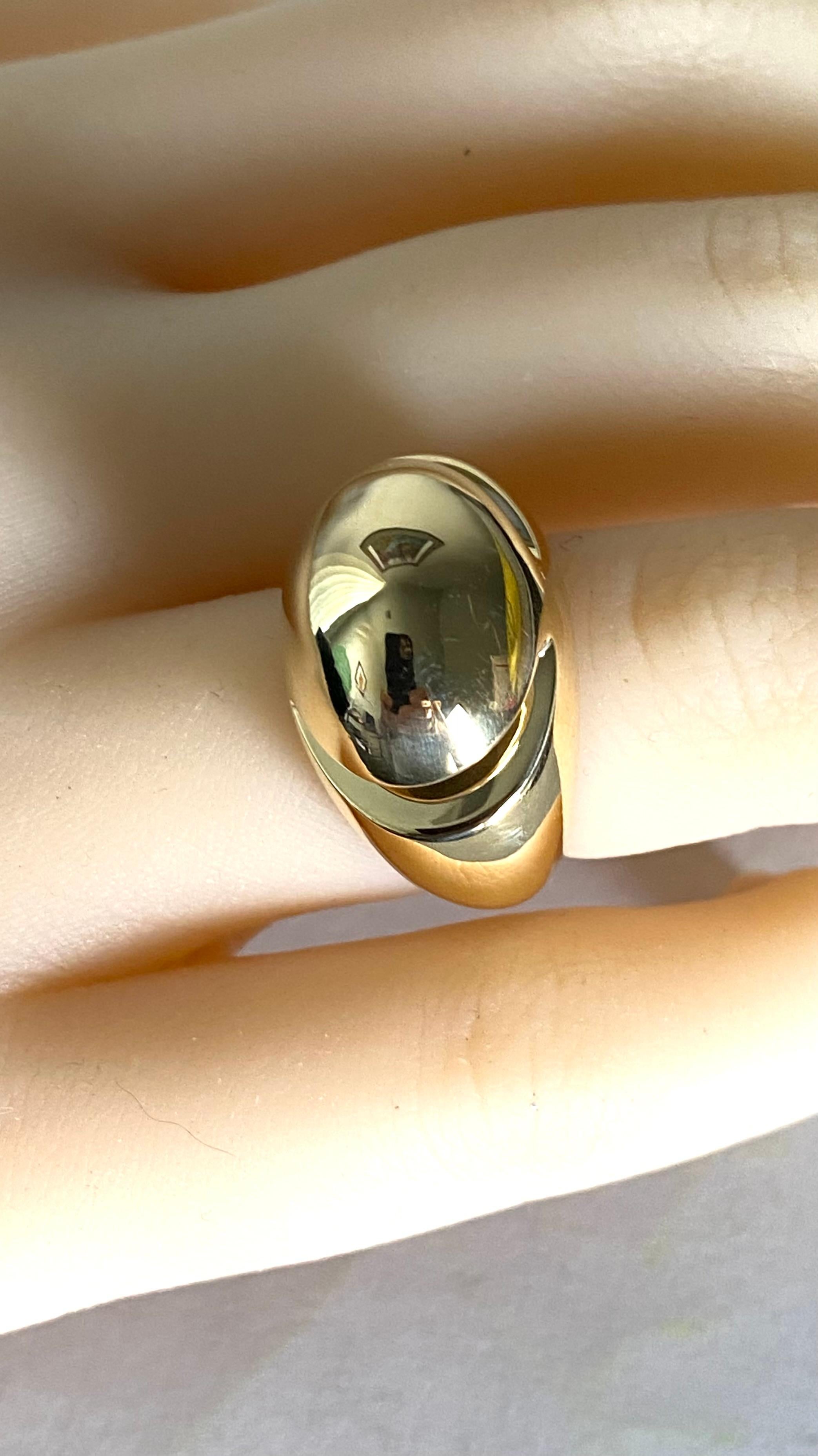 Vintage Bvlgari 18 Karat Yellow Gold Cabochon Ring Size 6 For Sale 8