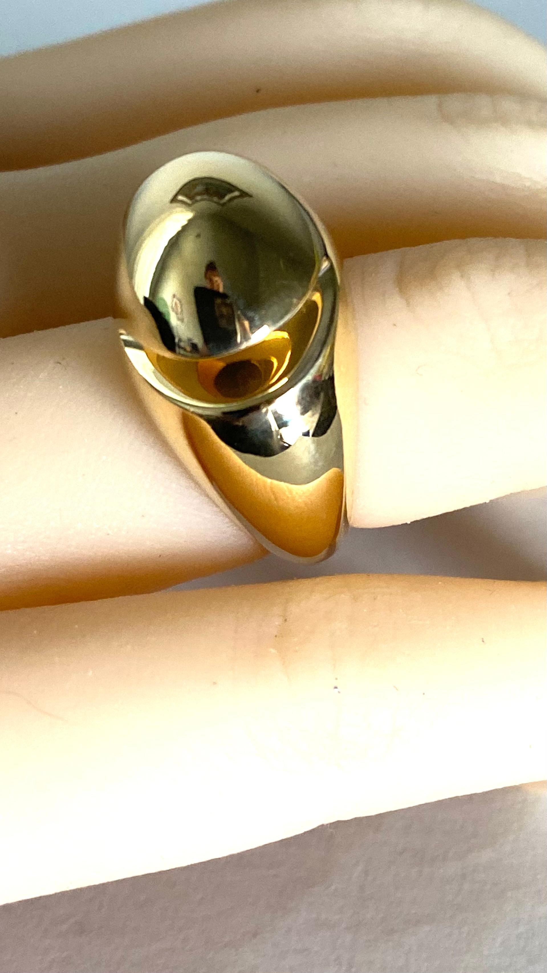 Vintage Bvlgari 18 Karat Yellow Gold Cabochon Ring Size 6 For Sale 9