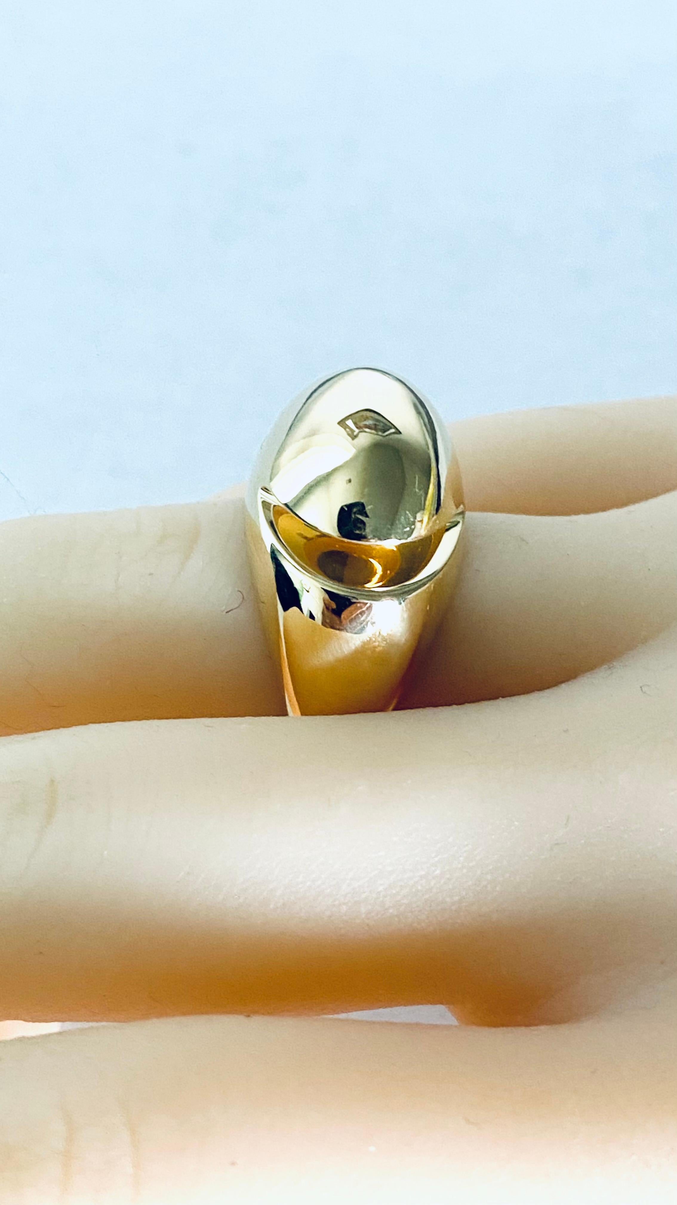 Vintage Bvlgari 18 Karat Yellow Gold Cabochon Ring Size 6 For Sale 1