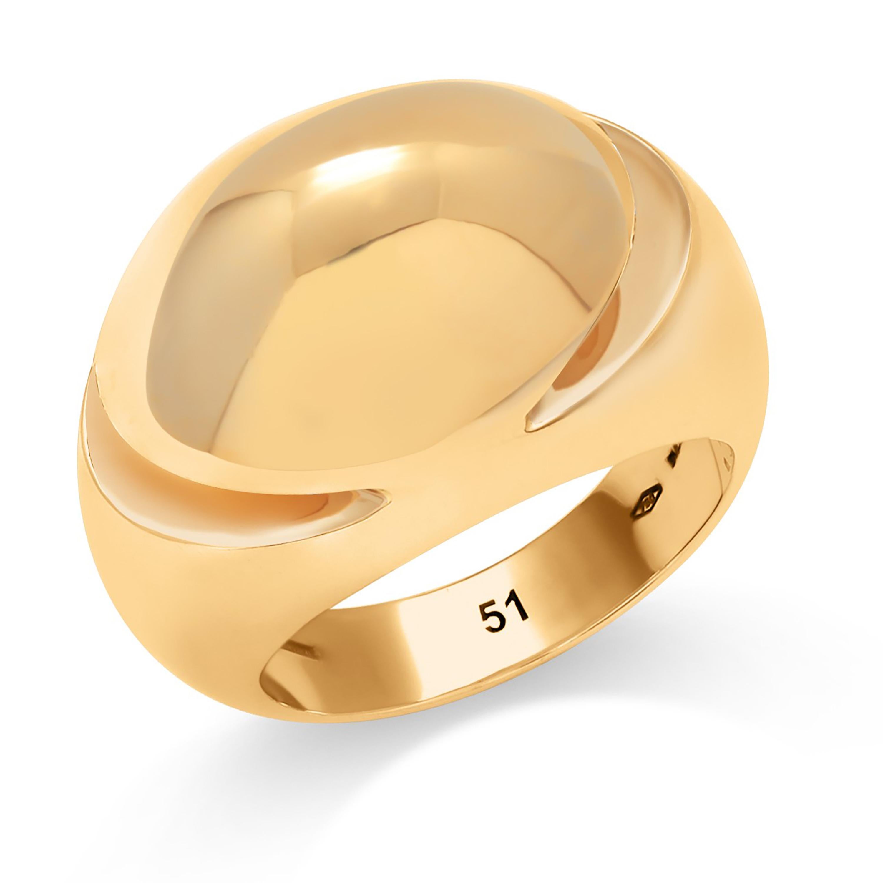 Vintage Bvlgari 18 Karat Yellow Gold Cabochon Ring Size 6 For Sale 3