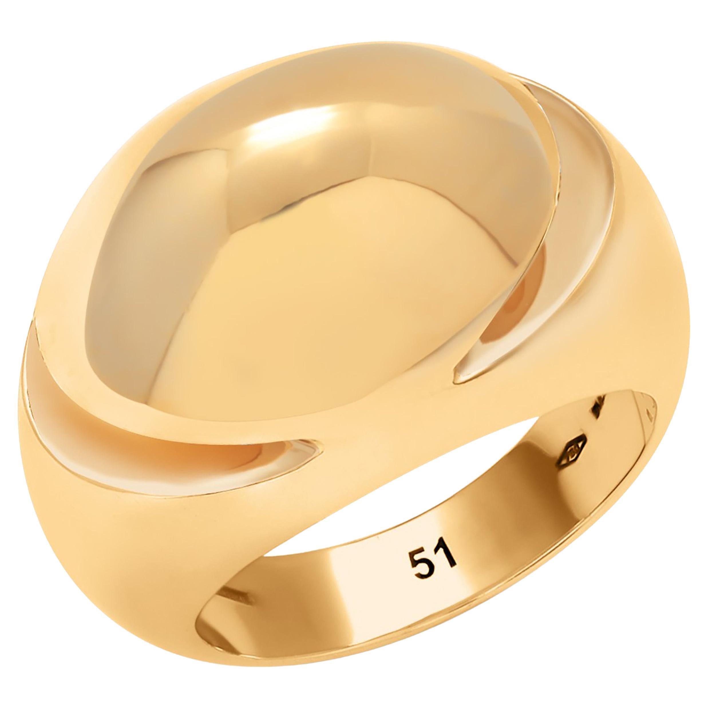 Vintage Bvlgari 18 Karat Yellow Gold Cabochon Ring Size 6