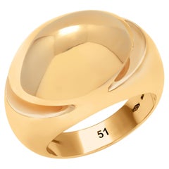Vintage Bvlgari 18 Karat Yellow Gold Cabochon Ring Size 6