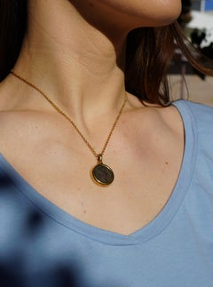 Vintage Bvlgari 18k Gold Ancient Coin Monete Bulgari Pendant Necklace