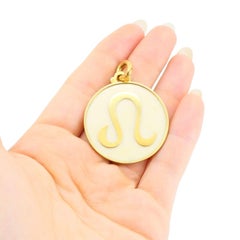 Vintage Bvlgari 18k Gold Bone Astrological Leo Pendant