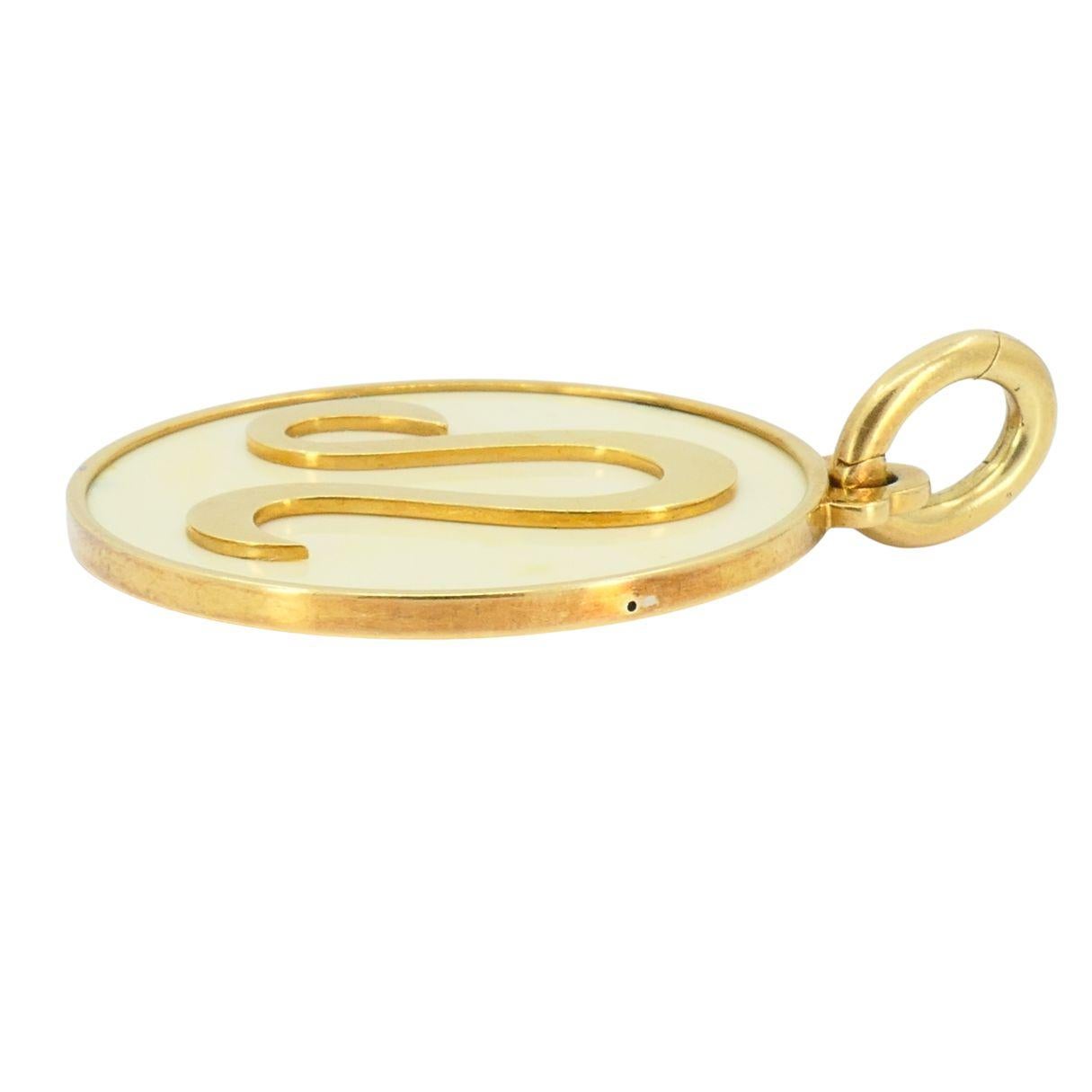 da uomo o donna Ciondolo astrologico del Leone in osso d'oro 18k Bvlgari d'annata in vendita