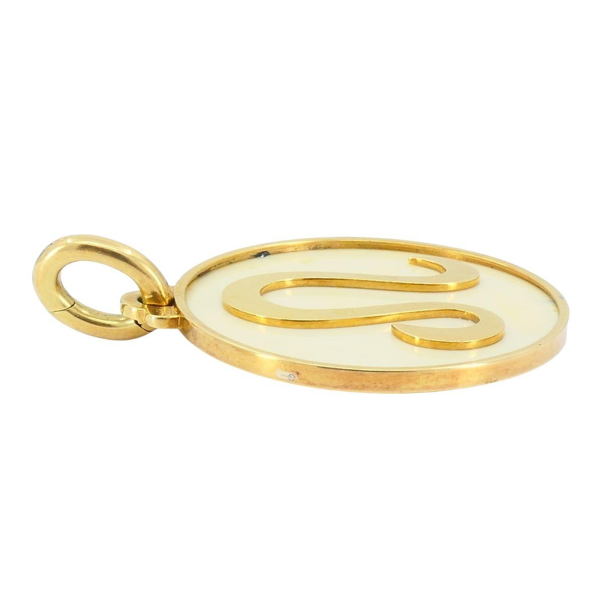 Ciondolo astrologico del Leone in osso d'oro 18k Bvlgari d'annata in vendita 2