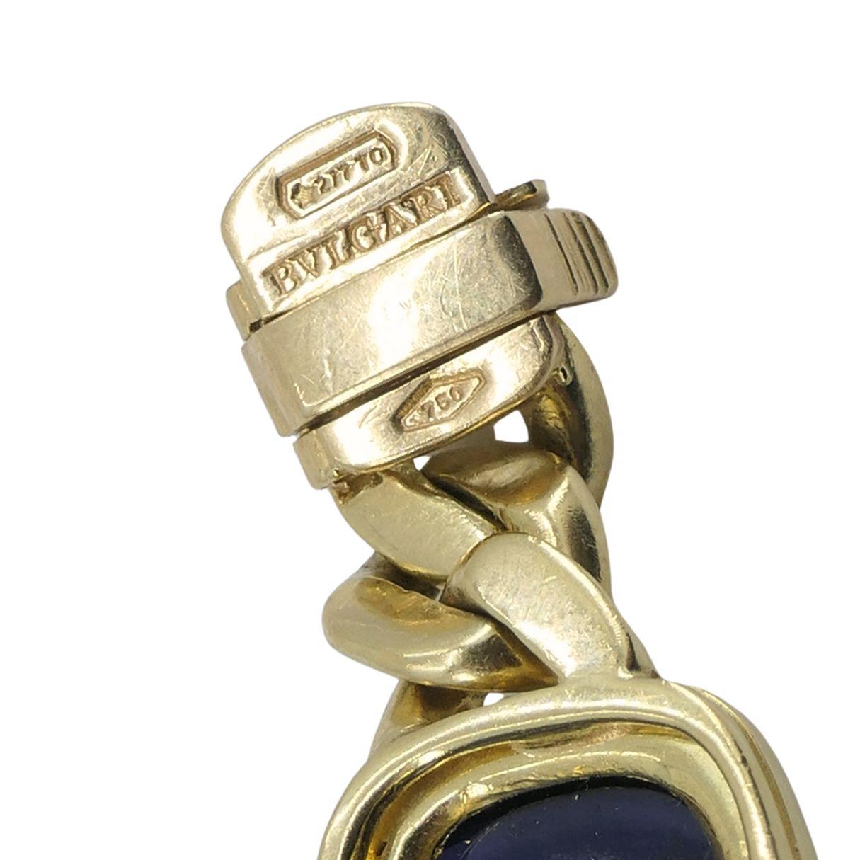 Vintage Bvlgari 18k Gold Curblink Gemstones Bulgari Bracelet im Angebot 6
