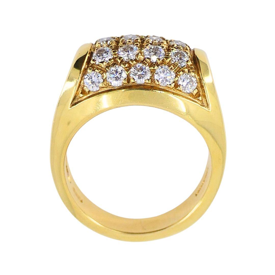 Vintage Bvlgari 18k Gold Diamond Tronchetto Ring in vendita 6