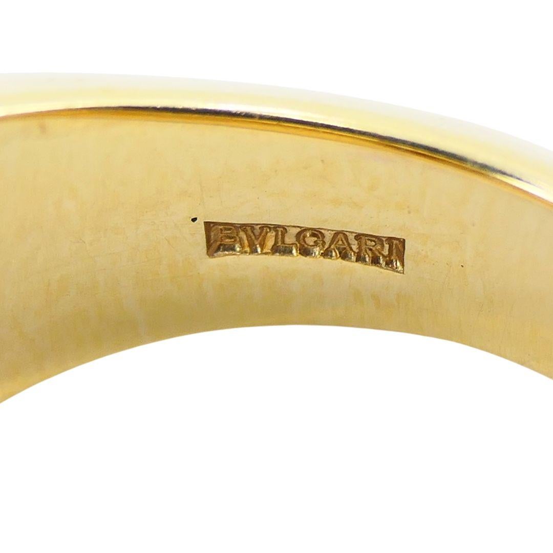 Vintage Bvlgari 18k Gold Diamond Tronchetto Ring in vendita 7