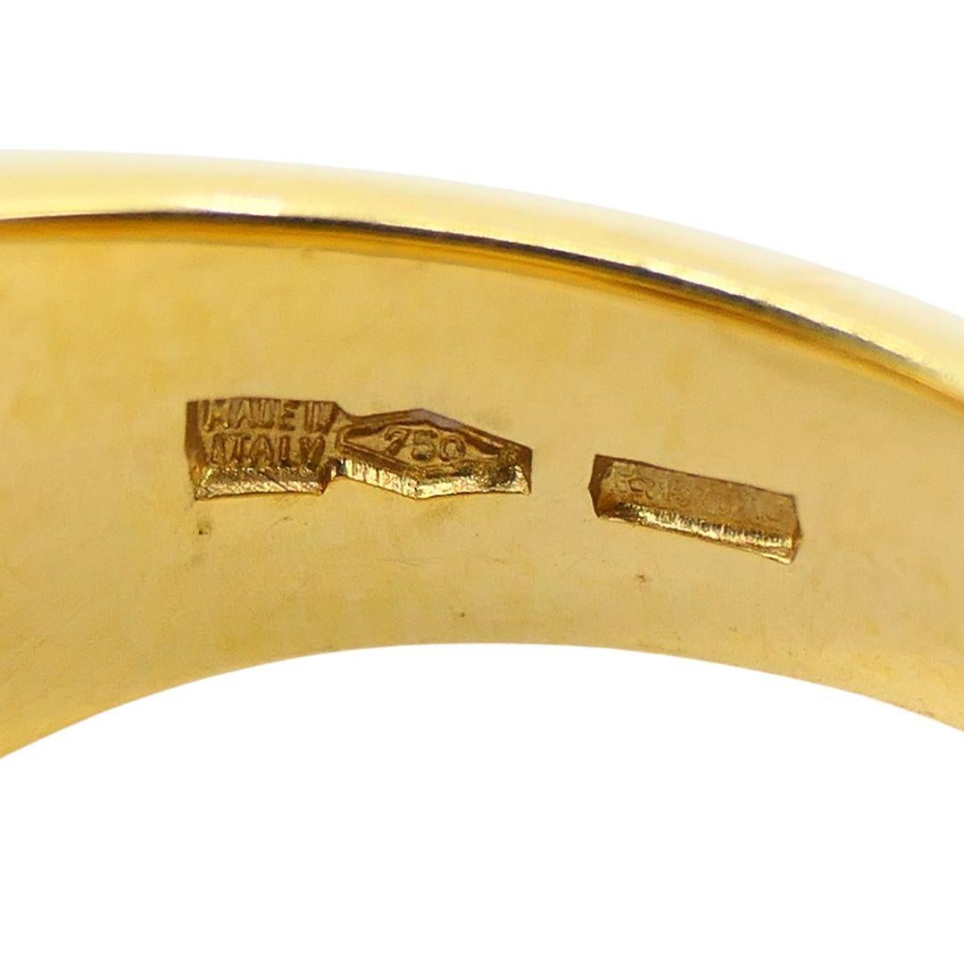 Vintage Bvlgari 18k Gold Diamond Tronchetto Ring in vendita 8