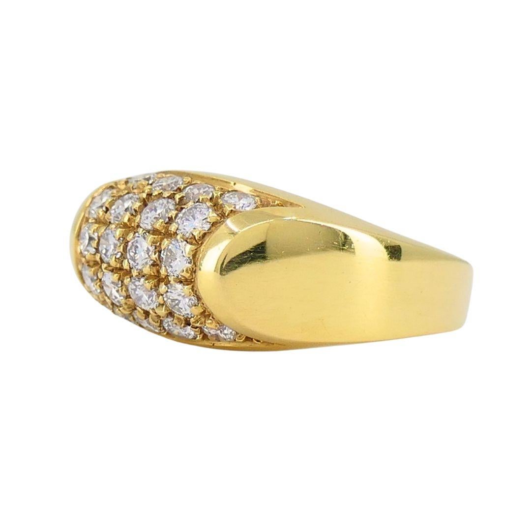 Donna Vintage Bvlgari 18k Gold Diamond Tronchetto Ring in vendita