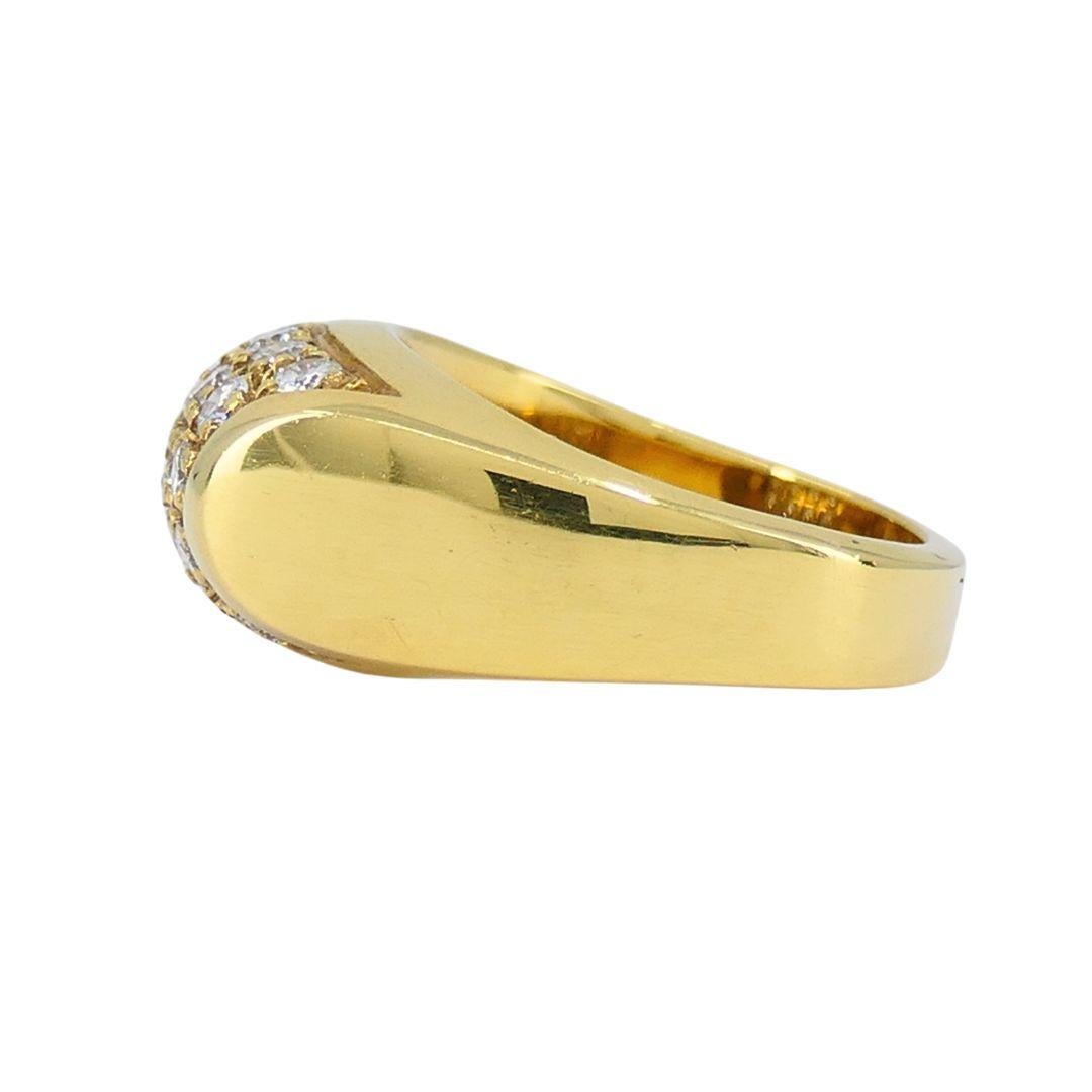 Vintage Bvlgari 18k Gold Diamond Tronchetto Ring in vendita 1