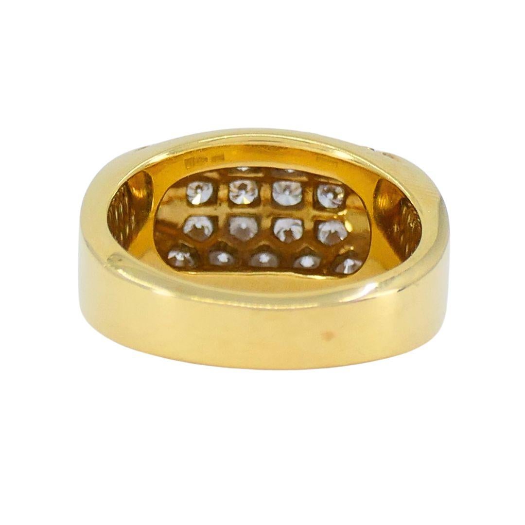 Vintage Bvlgari 18k Gold Diamond Tronchetto Ring in vendita 2