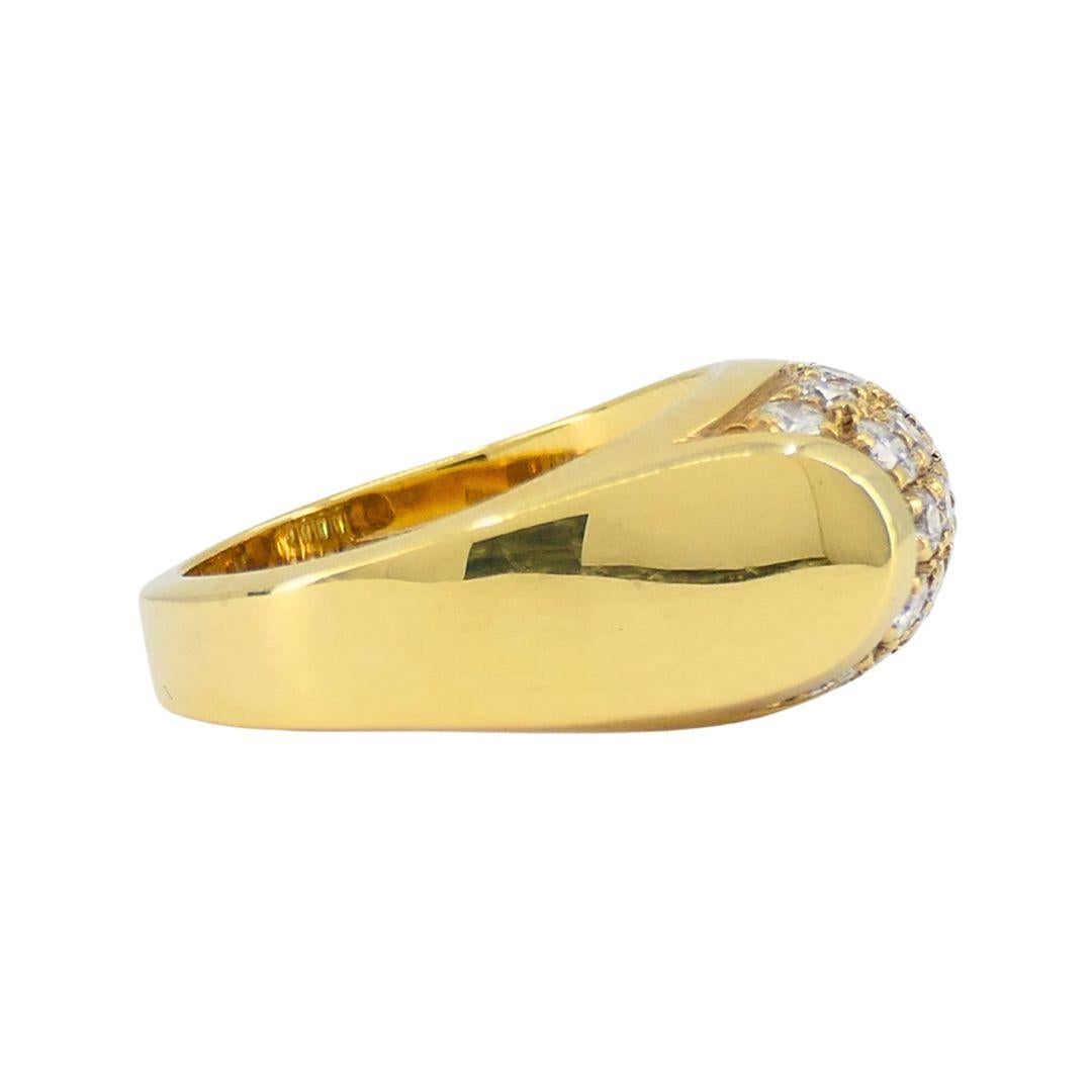 Vintage Bvlgari 18k Gold Diamond Tronchetto Ring in vendita 3