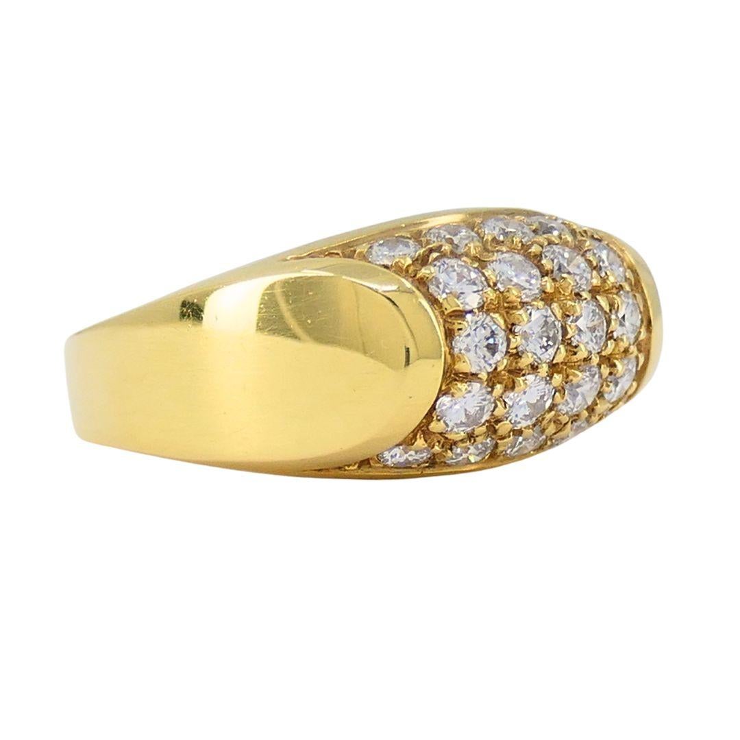 Vintage Bvlgari 18k Gold Diamond Tronchetto Ring in vendita 4