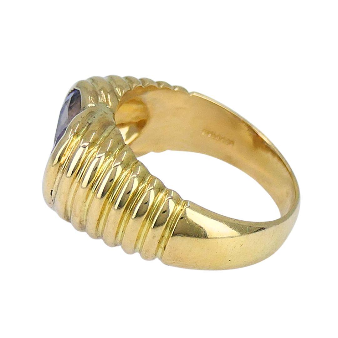 Women's Vintage Bvlgari 18k Gold Gemstones Heart Ring For Sale
