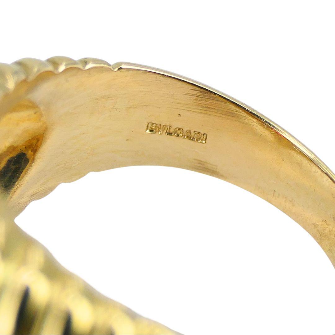 Vintage Bvlgari 18k Gold Gemstones Heart Ring For Sale 4