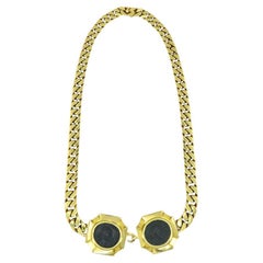 Vintage Bvlgari 18k Gold Monete Double Ancient Coin Necklace