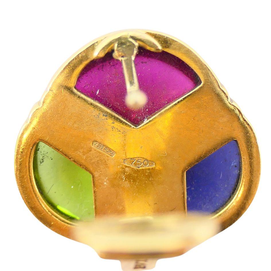 Vintage Bvlgari 18k Gold Saphir Peridot Iolith Edelstein Ohrringe im Angebot 4