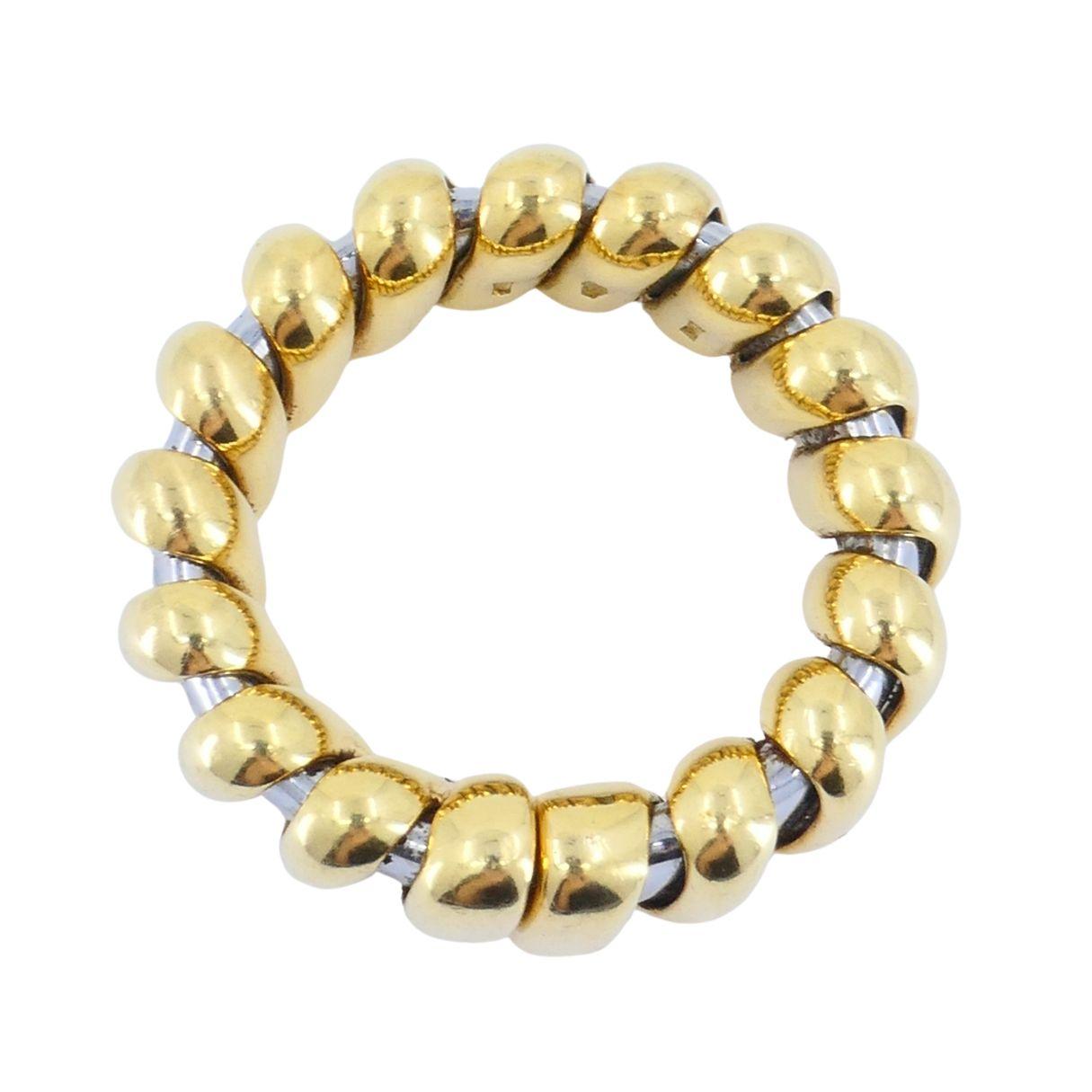 Anello vintage Bvlgari in oro 18k e acciaio inossidabile in vendita 10