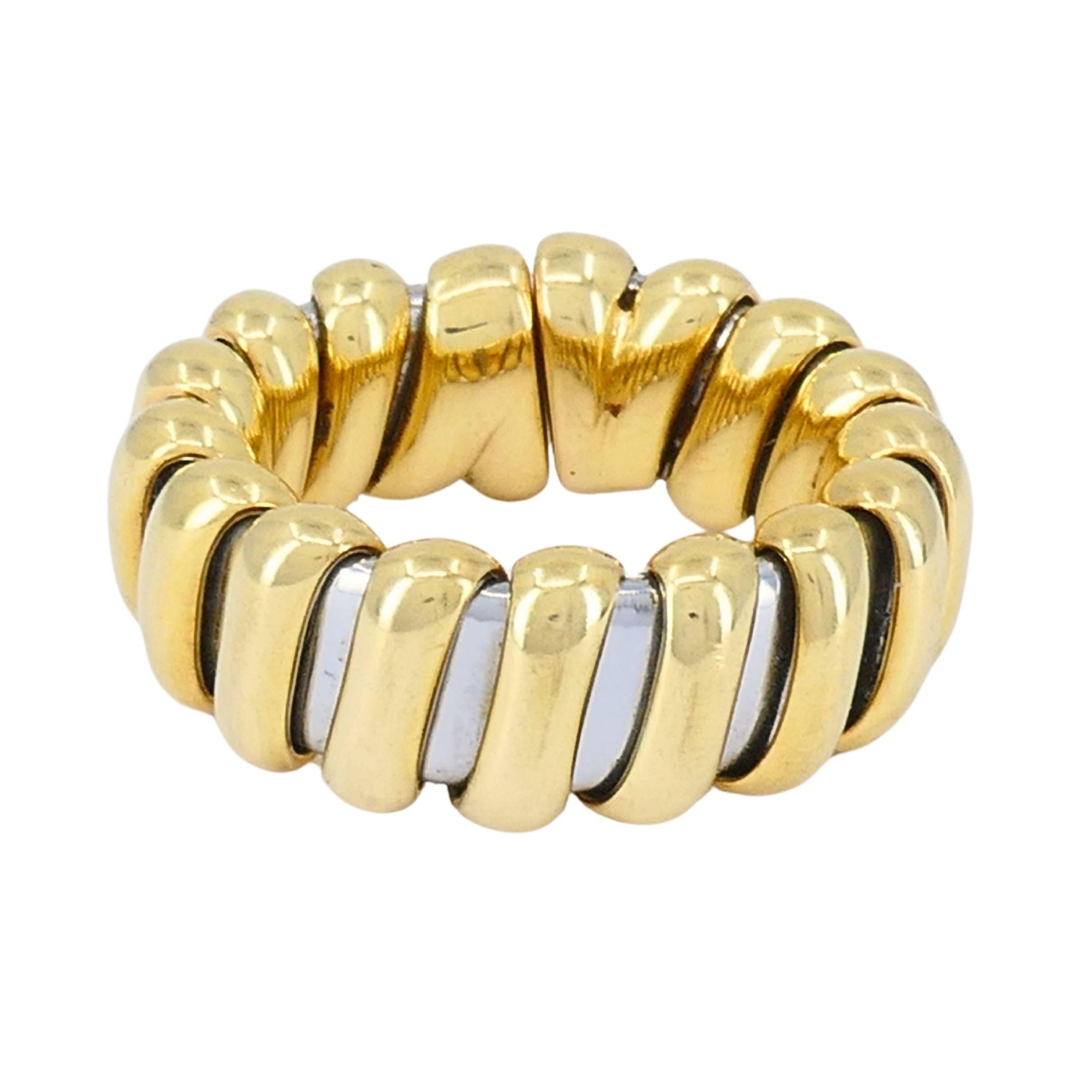 Anello vintage Bvlgari in oro 18k e acciaio inossidabile
