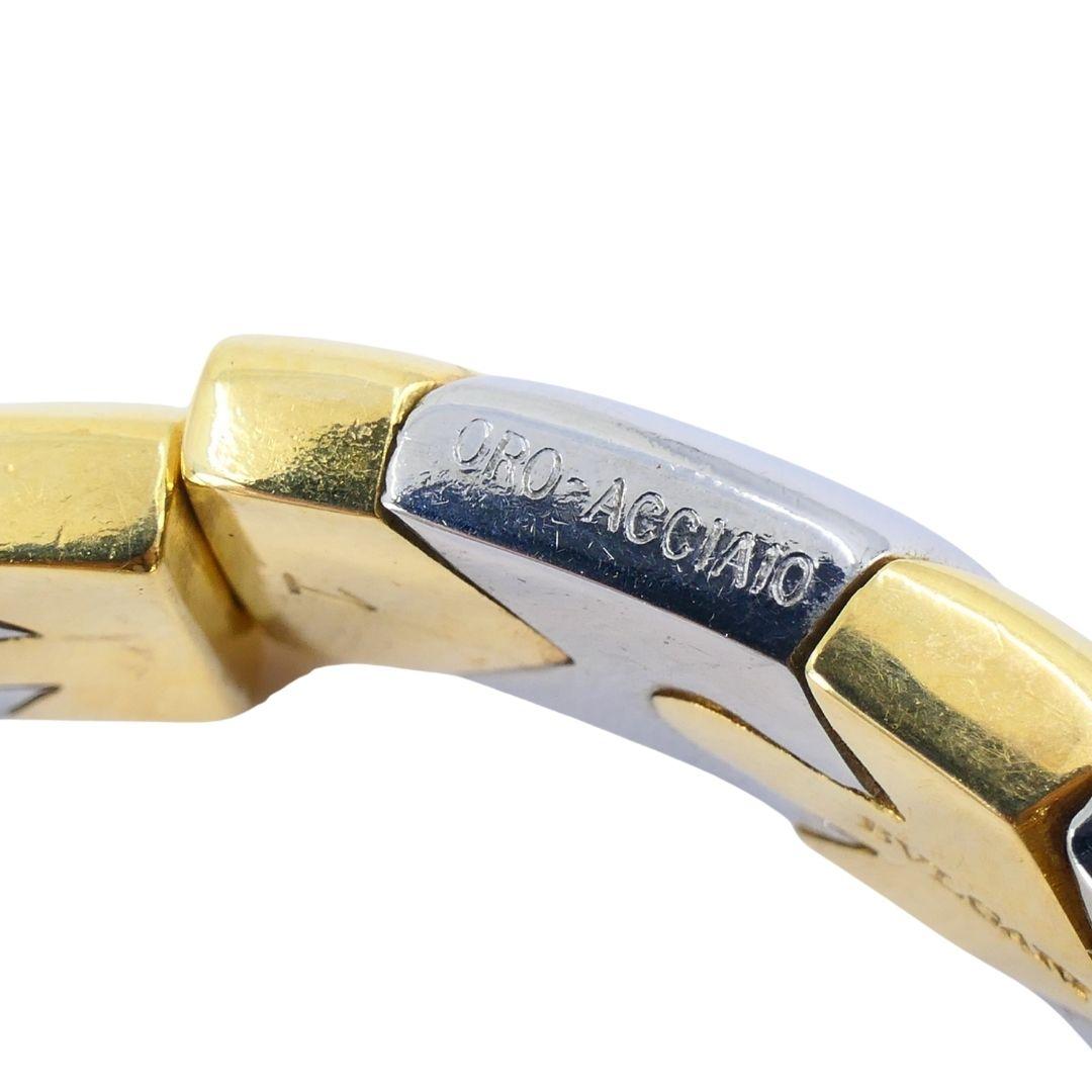 Bracciale Alveare d'epoca Bvlgari in oro e acciaio 18k in vendita 6