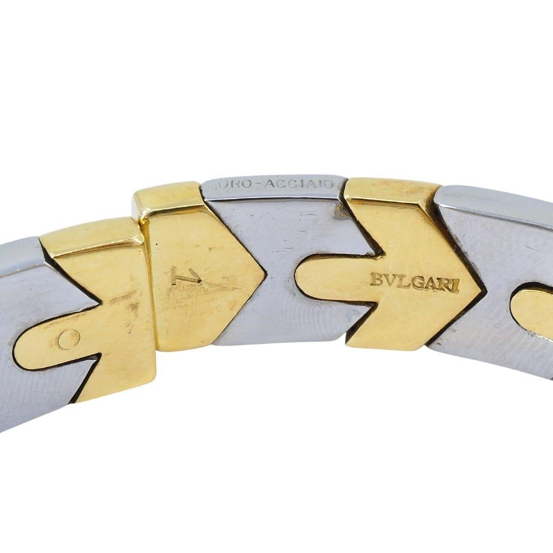 Bracciale Alveare d'epoca Bvlgari in oro e acciaio 18k in vendita 7