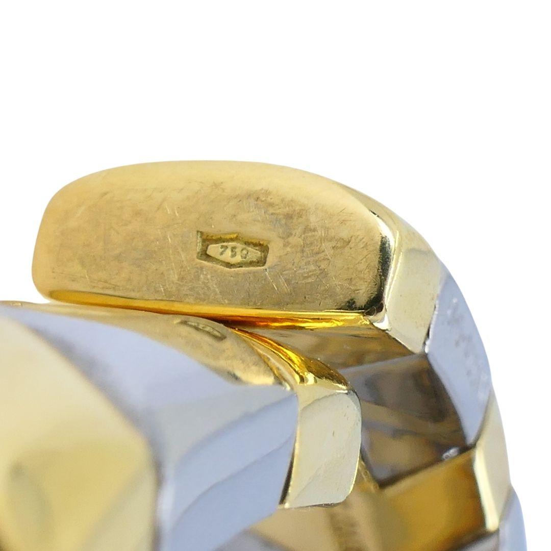 Bracciale Alveare d'epoca Bvlgari in oro e acciaio 18k in vendita 9