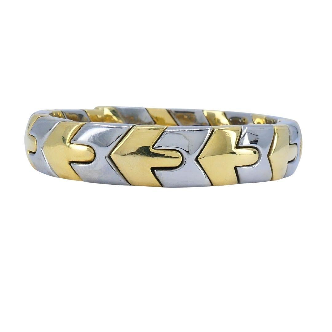 Bracciale Alveare d'epoca Bvlgari in oro e acciaio 18k In condizioni buone in vendita a Beverly Hills, CA