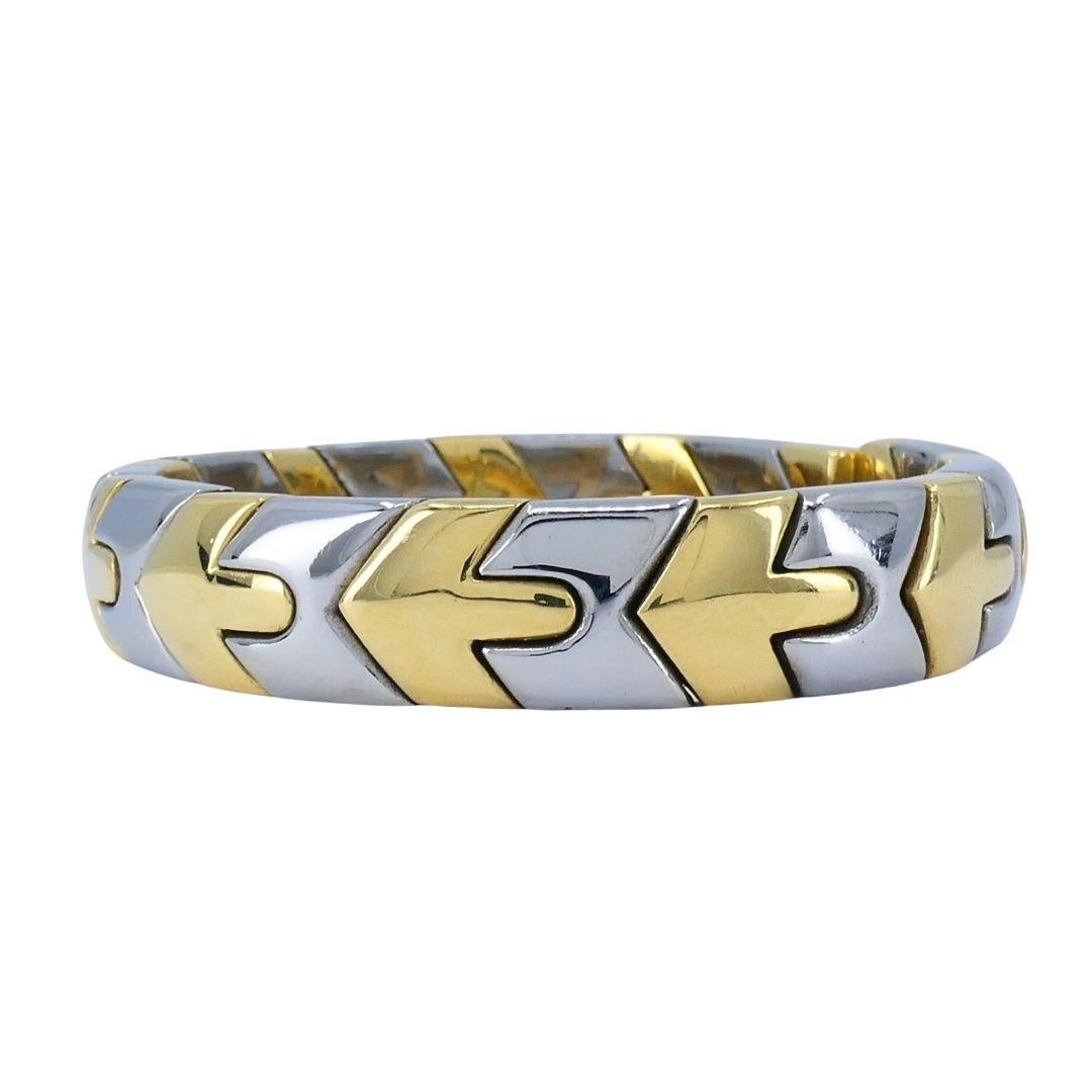 Bracciale Alveare d'epoca Bvlgari in oro e acciaio 18k in vendita 3